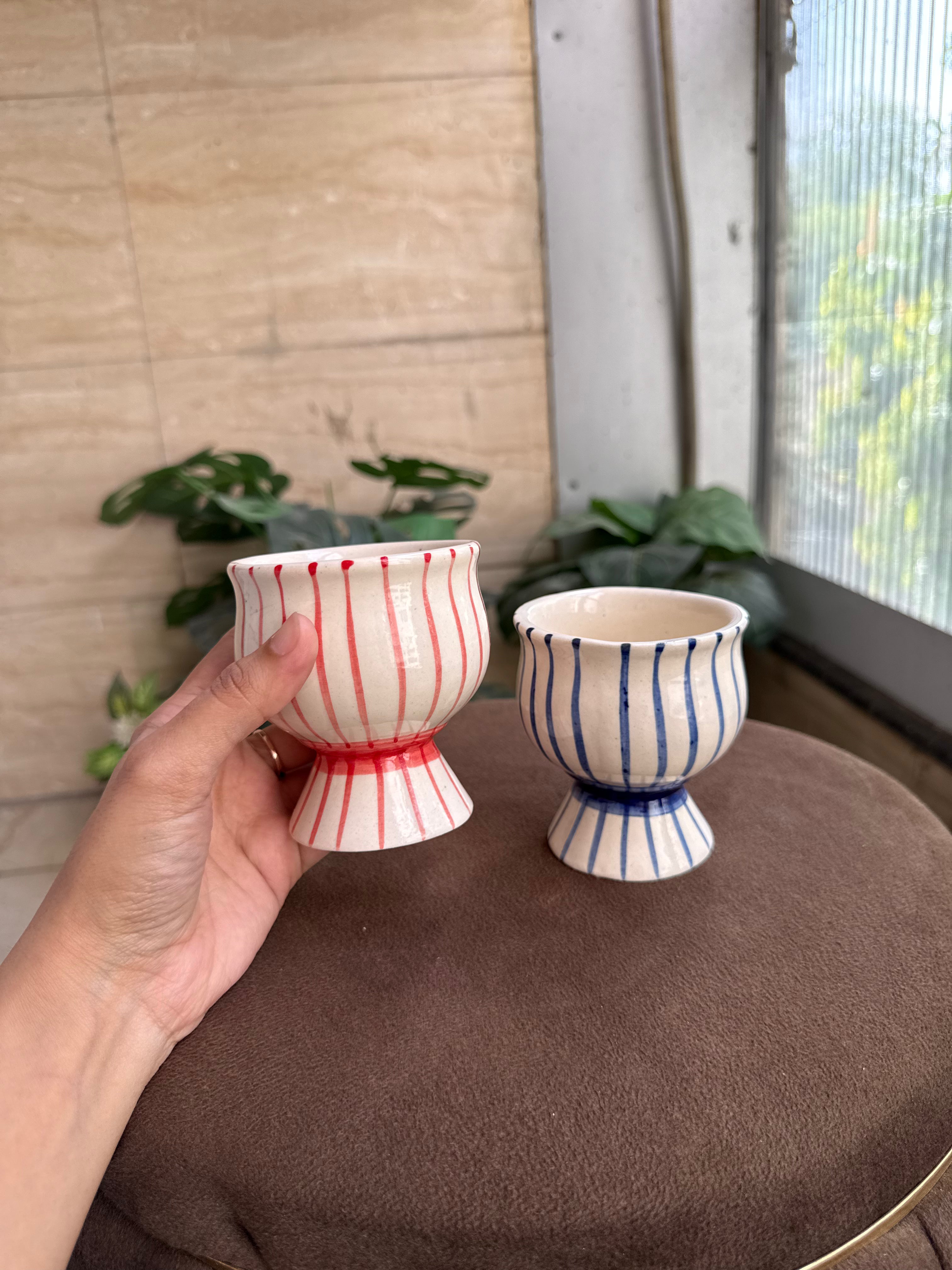 🍨 Striped Dessert Cups (Set of 2)