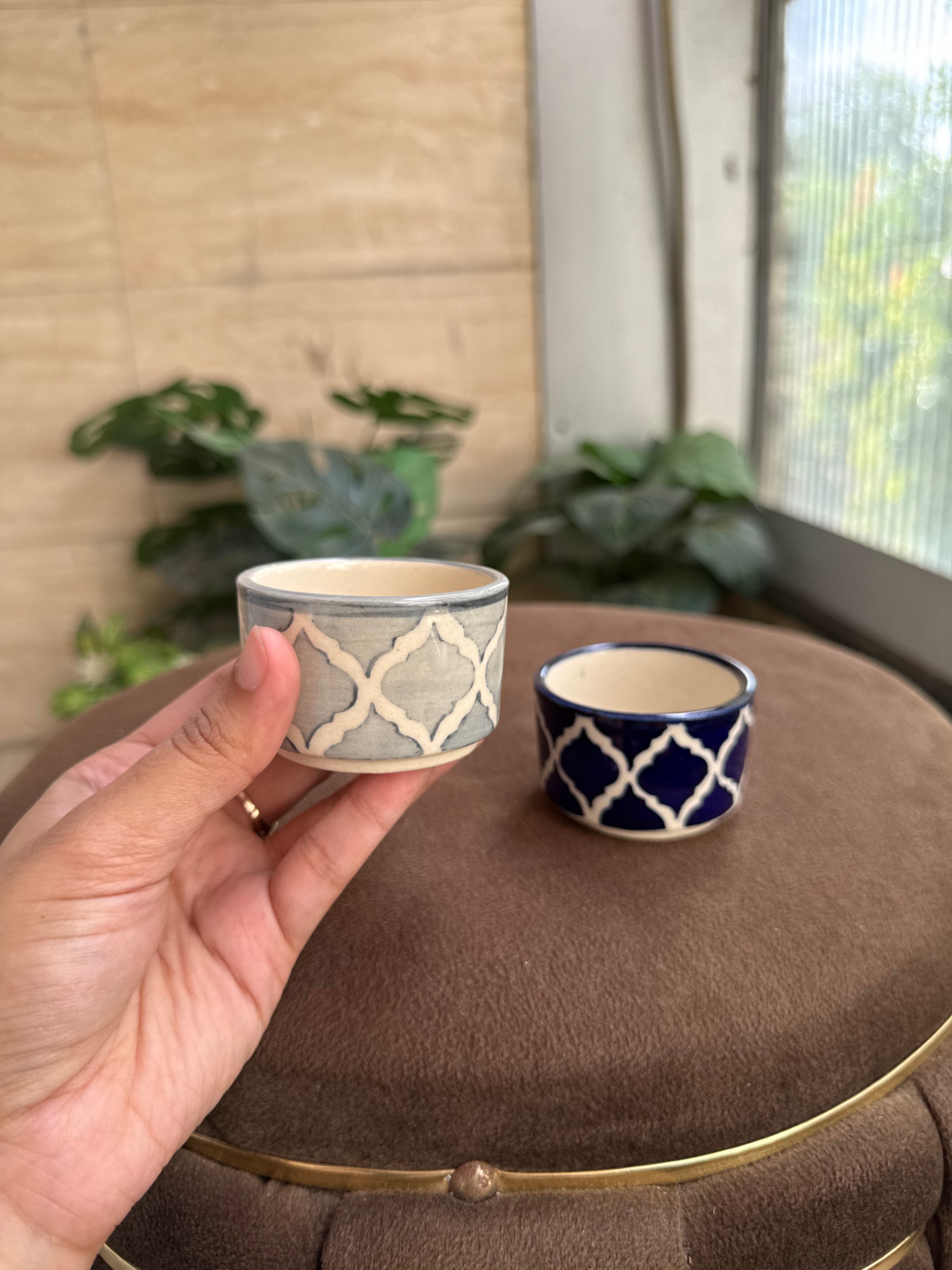 Ceramic Mini Bowls – Moroccan Pattern (Set of 2)