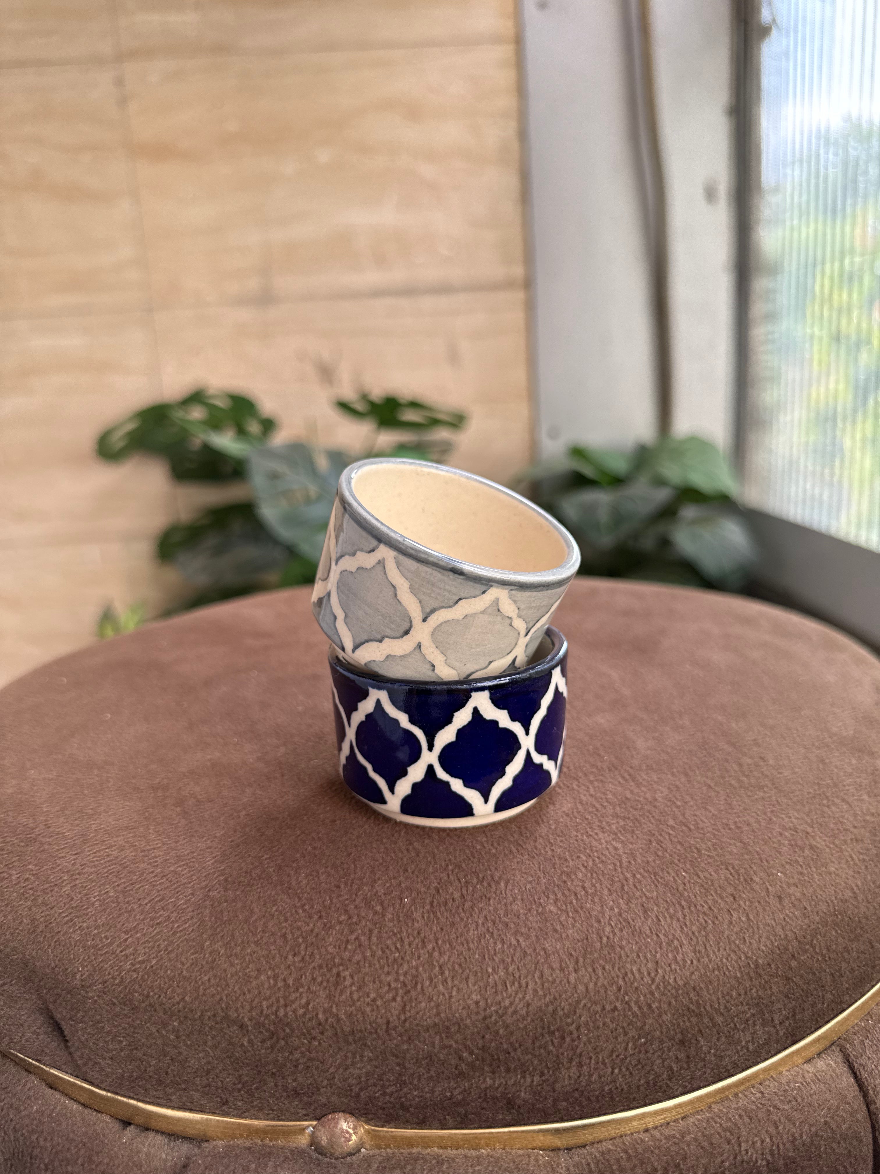 Ceramic Mini Bowls – Moroccan Pattern (Set of 2)