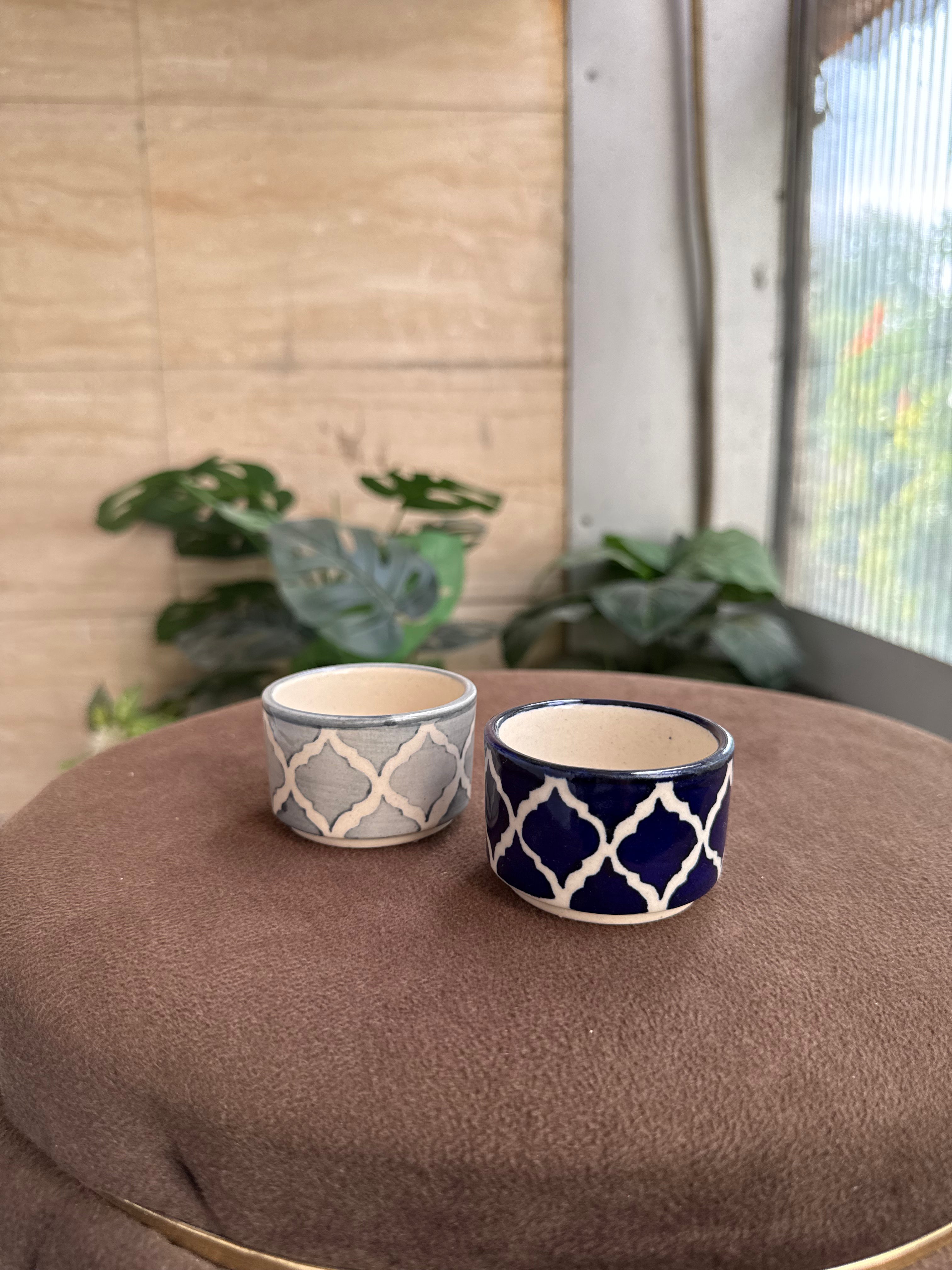 Ceramic Mini Bowls – Moroccan Pattern (Set of 2)