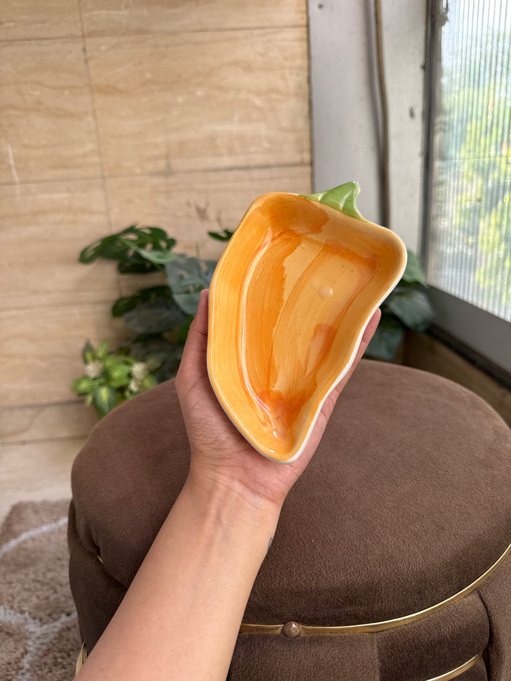 🧡 Yellow Chilli Shaped Plate