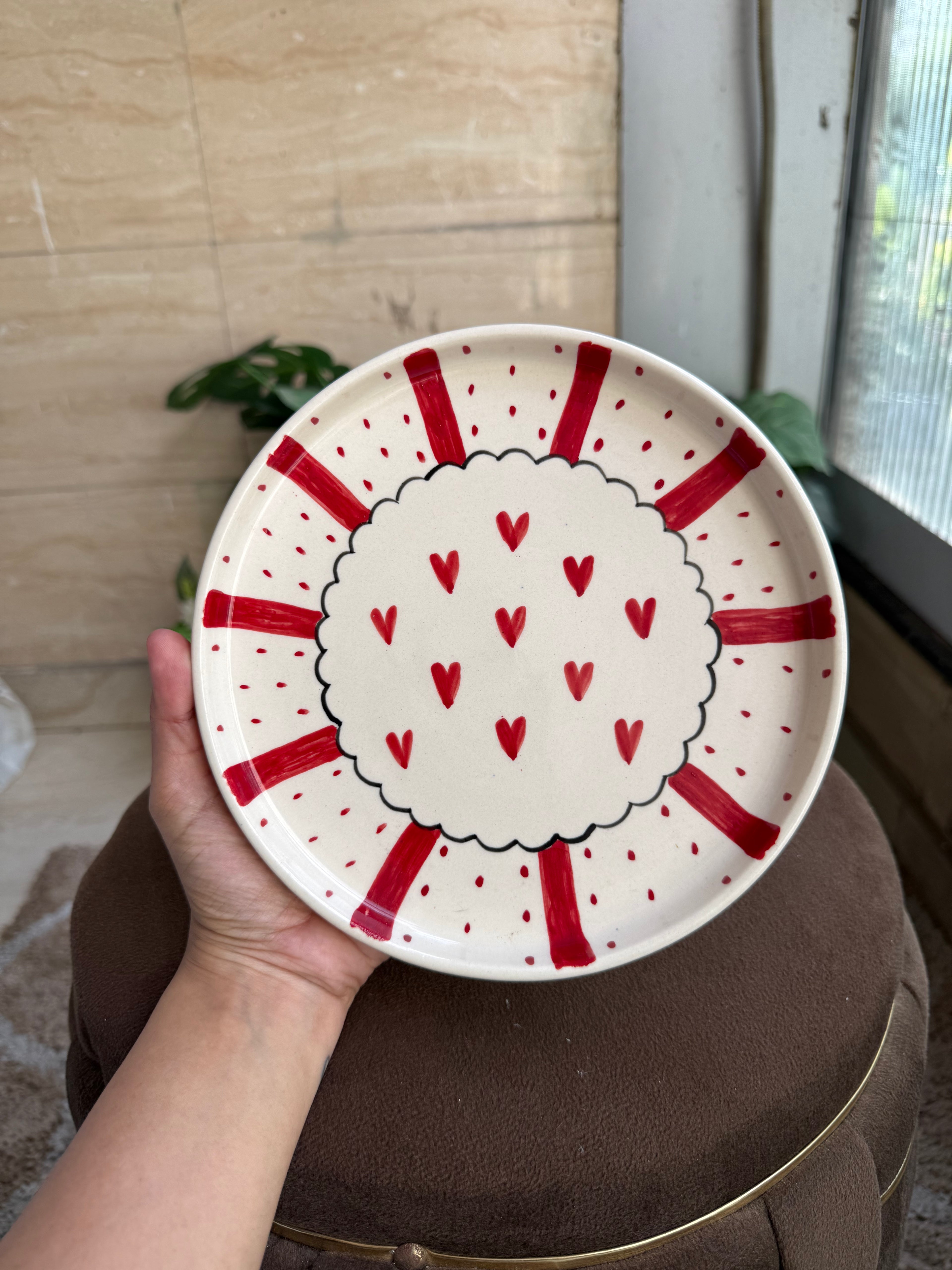❤️ Heart Burst Plate | Beautiful Big Serving Plate | 8 Inch Plate