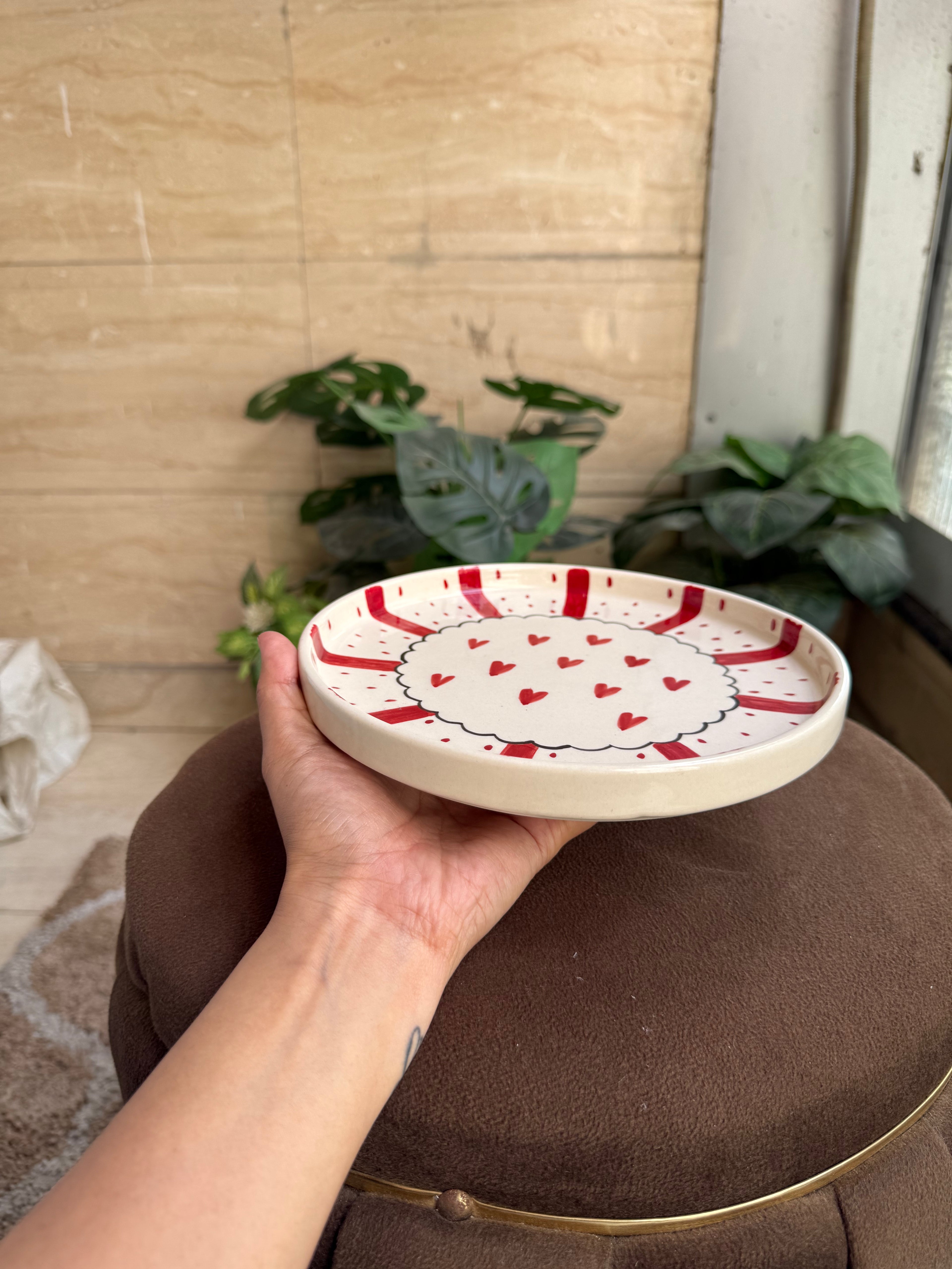 ❤️ Heart Burst Plate | Beautiful Big Serving Plate | 8 Inch Plate