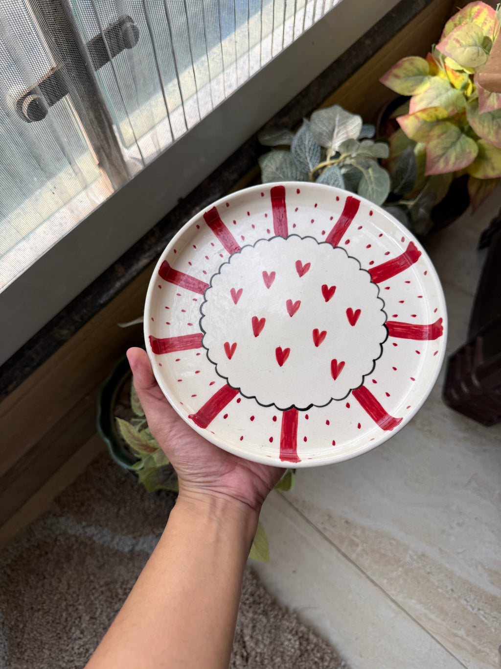 ❤️ Heart Burst Plate | Beautiful Big Serving Plate | 8 Inch Plate