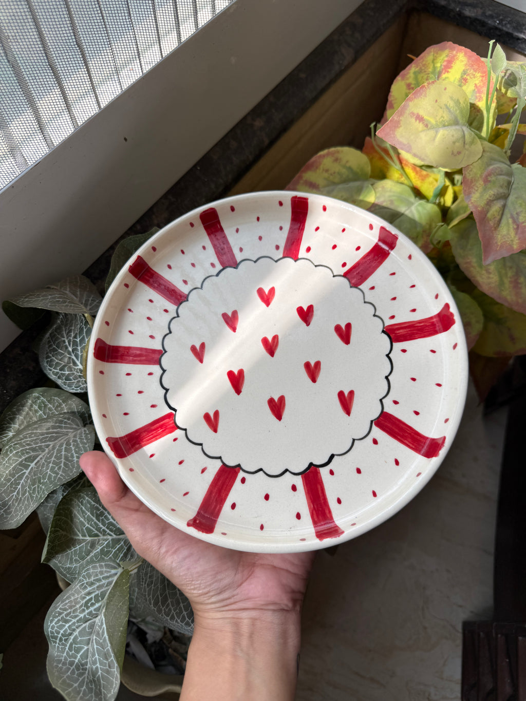 ❤️ Heart Burst Plate | Beautiful Big Serving Plate | 8 Inch Plate