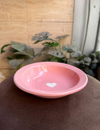 Pink Pasta Plate with White Heart
