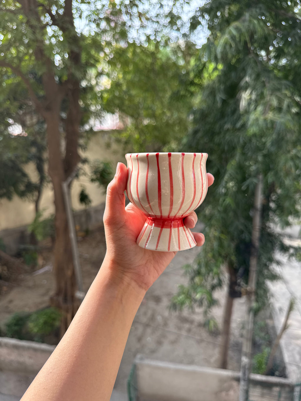 ❤️ Red Stripe Dessert Cup