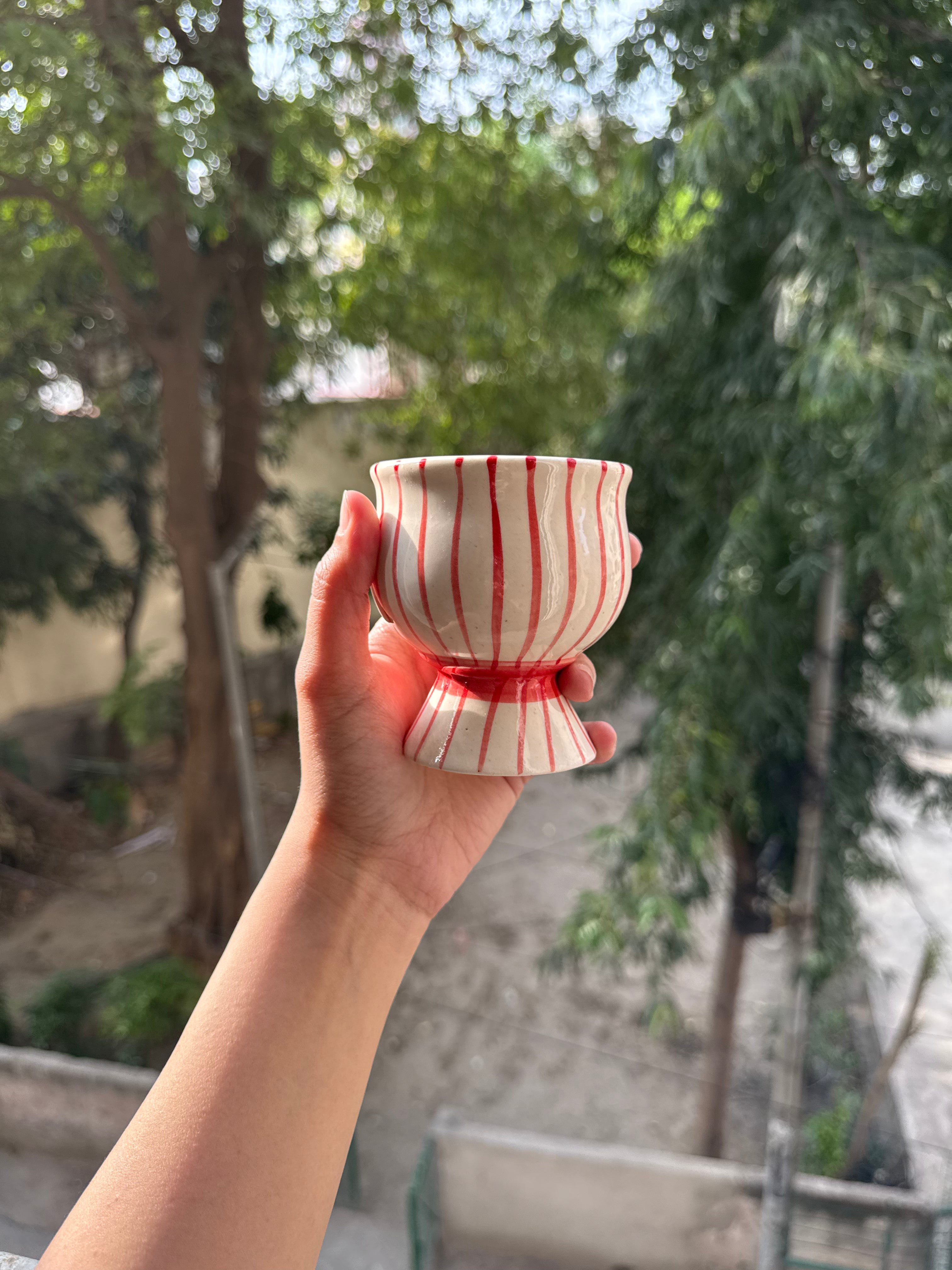 ❤️ Red Stripe Dessert Cup