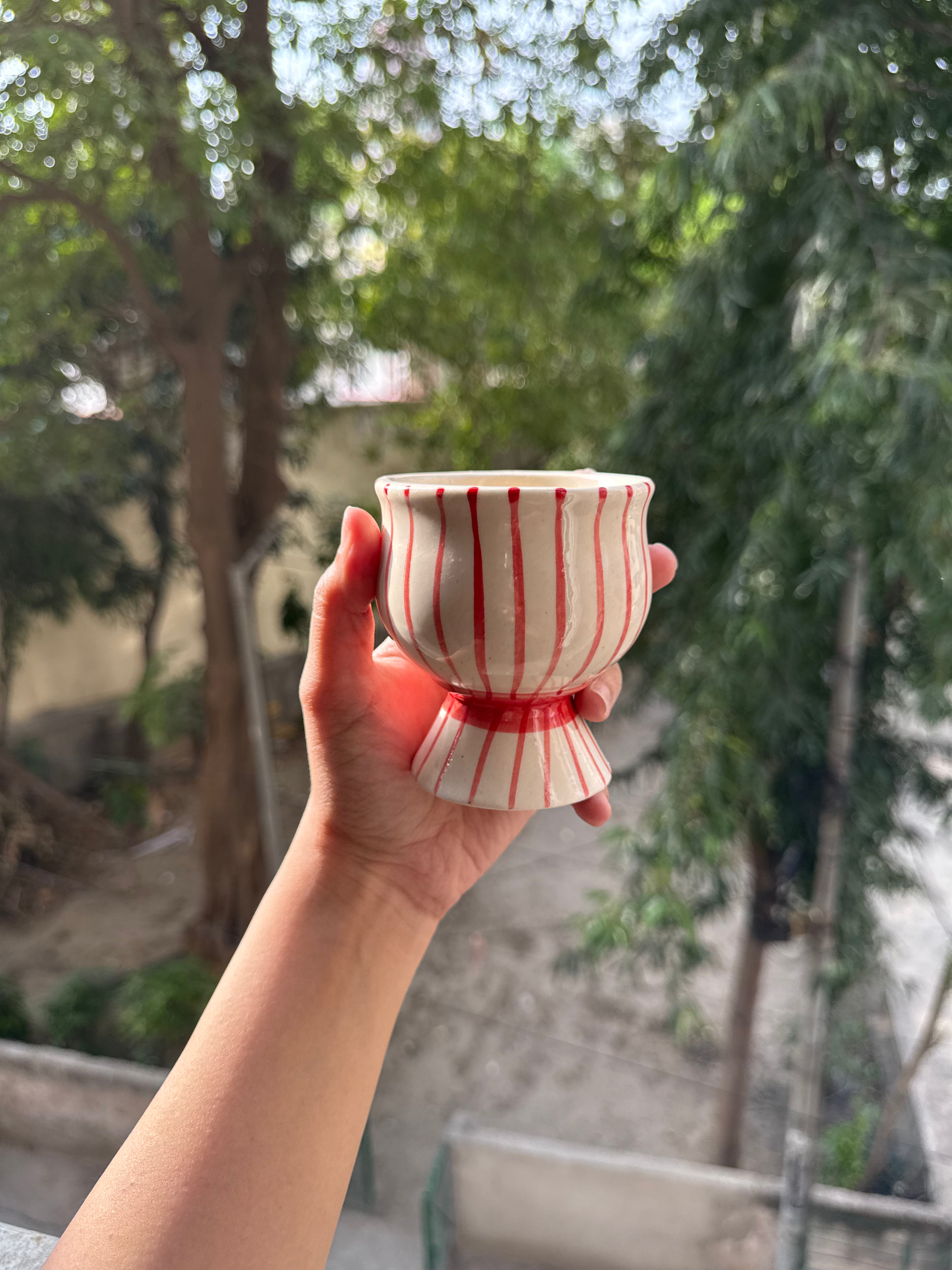 ❤️ Red Stripe Dessert Cup