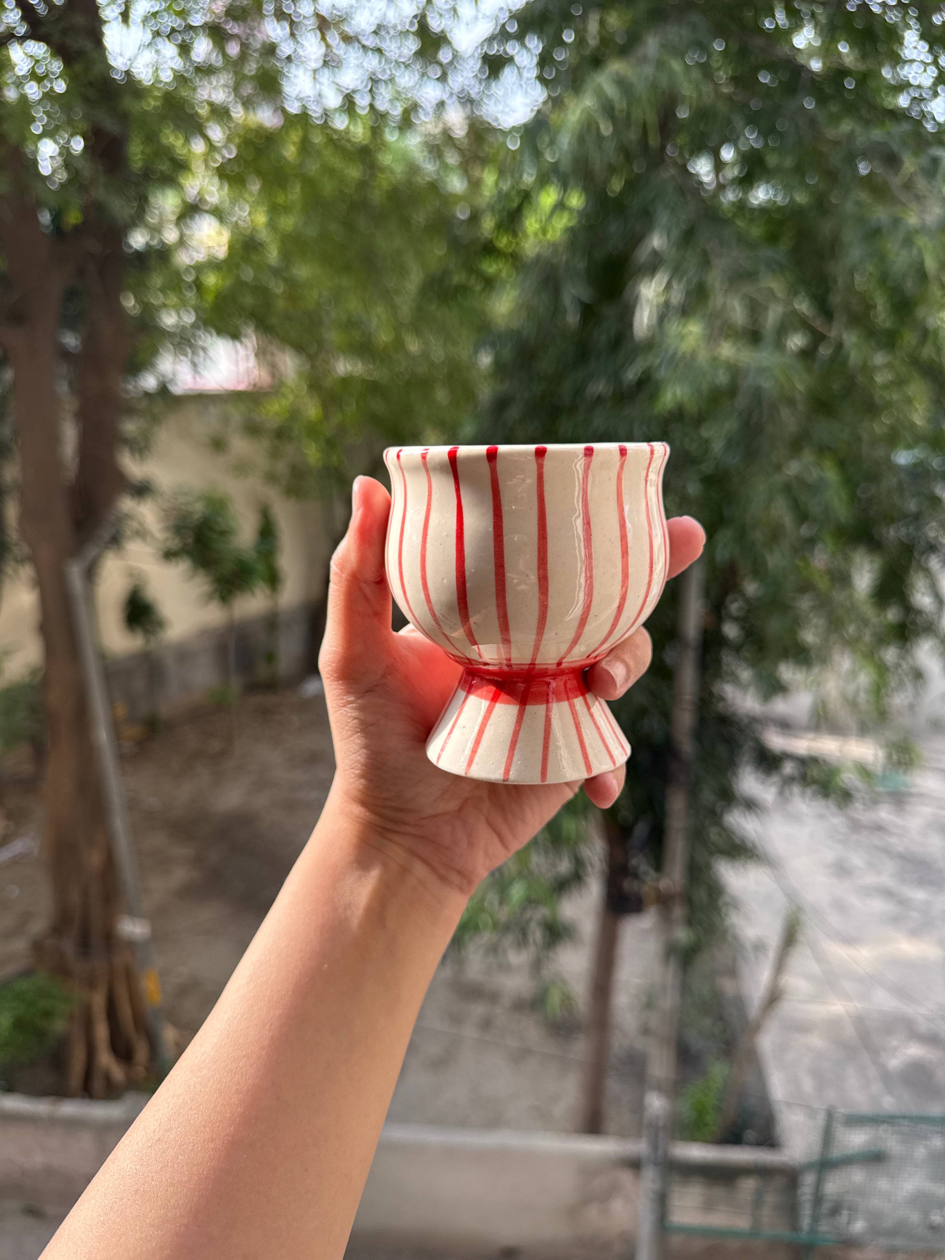 ❤️ Red Stripe Dessert Cup