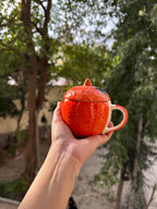 Orange mug with lid