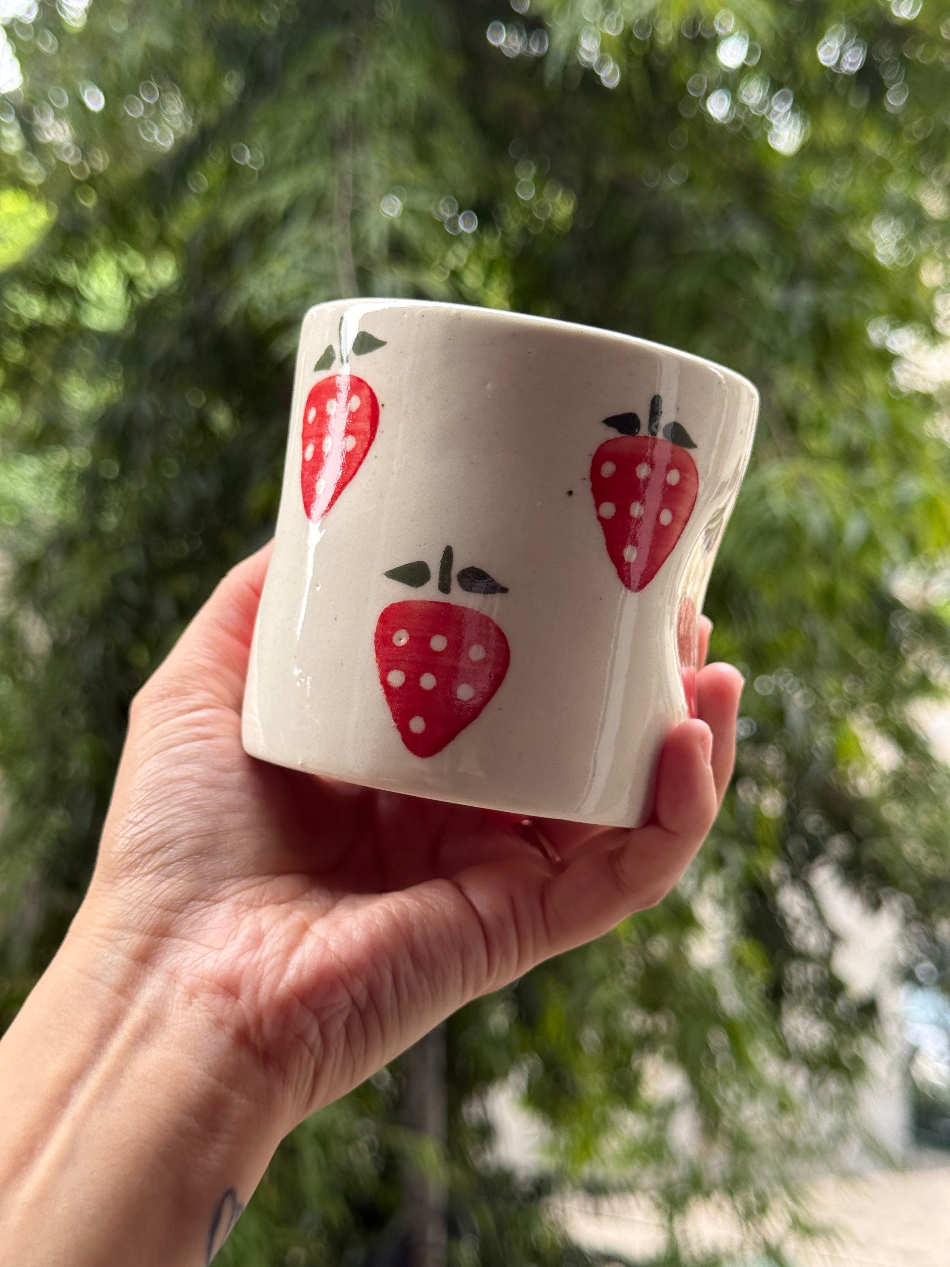 Strawberry Glass | Beautiful Ceramic Glass