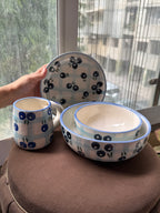 Blueberry Set (Mug + Plate + 2 Bowls)