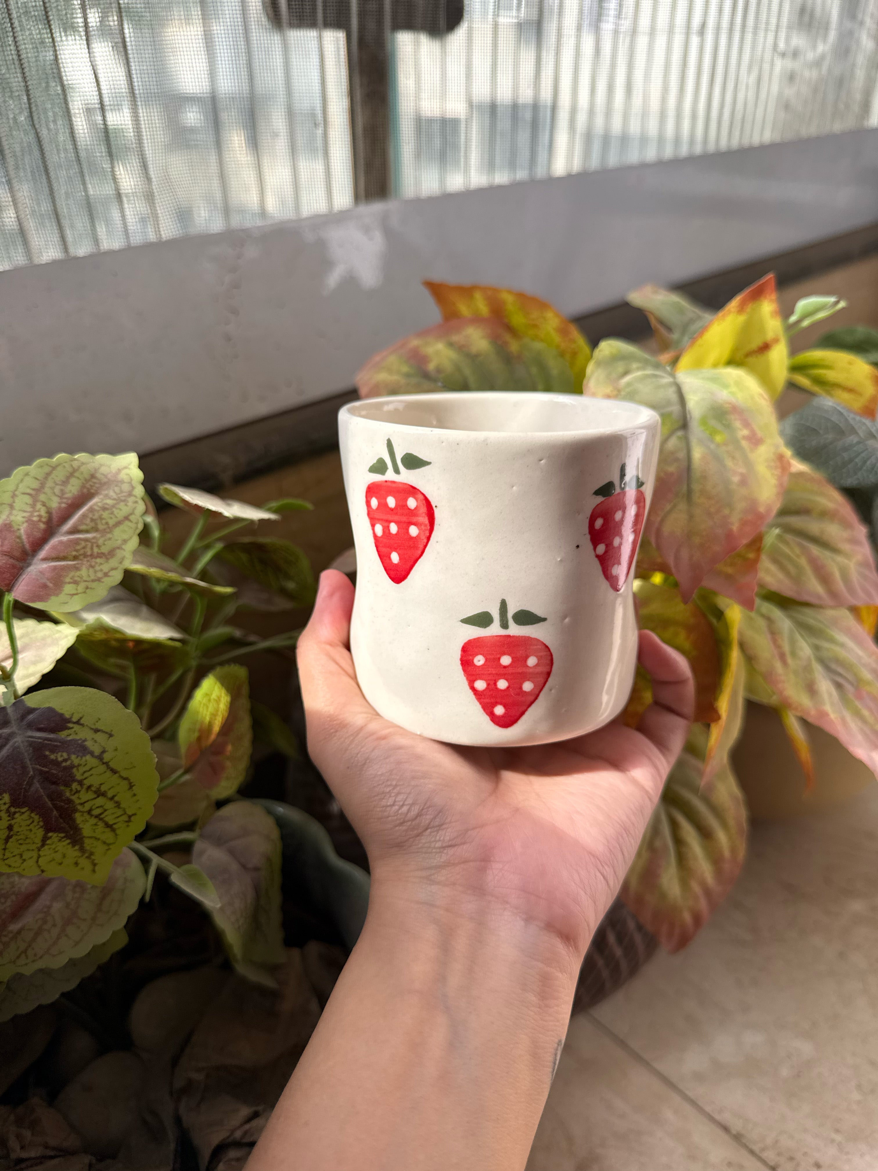 Strawberry Glass | Beautiful Ceramic Glass