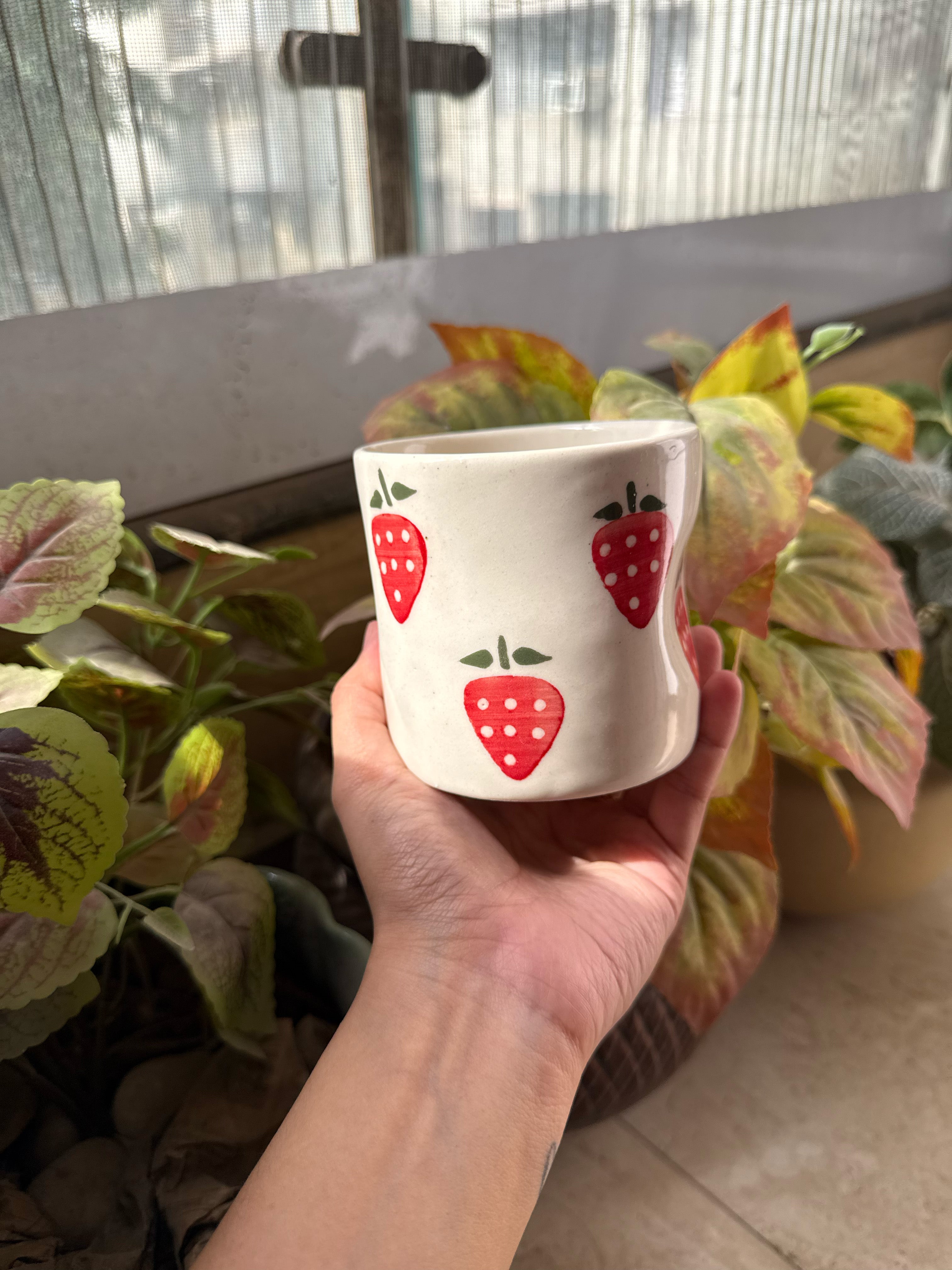 Strawberry Glass | Beautiful Ceramic Glass