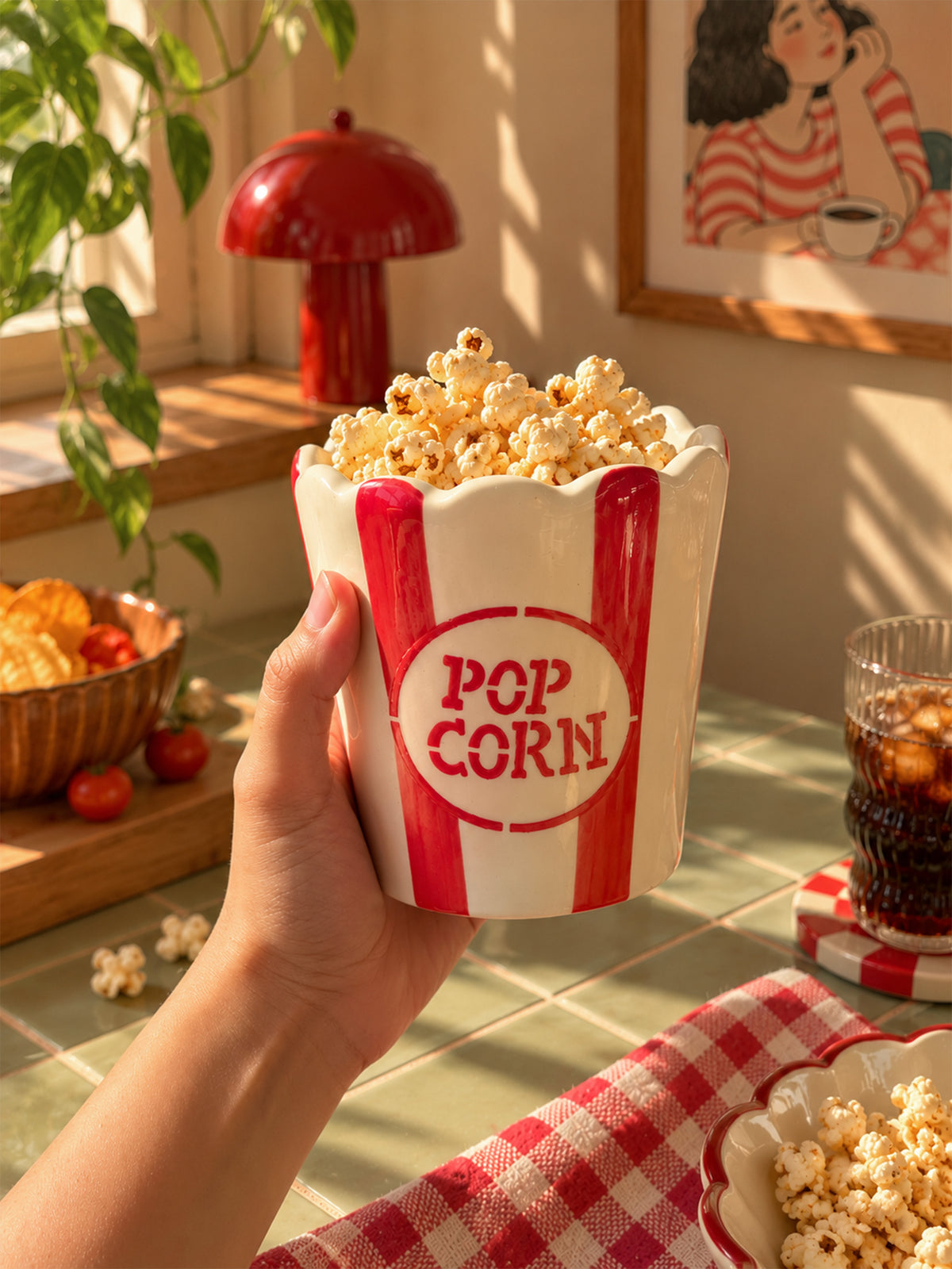 Mittiraa Home Popcorn Ceramic Snack Tub 🍿