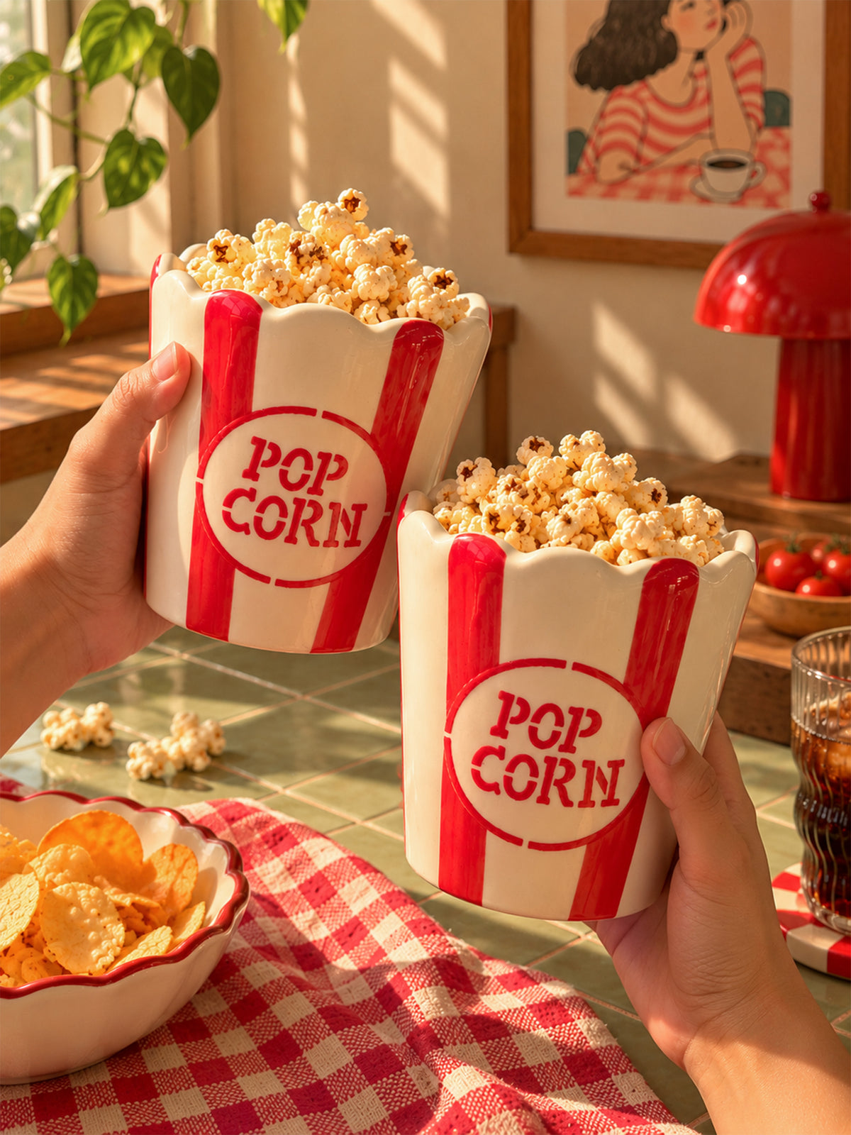 Mittiraa Home Popcorn Ceramic Snack Tub 🍿