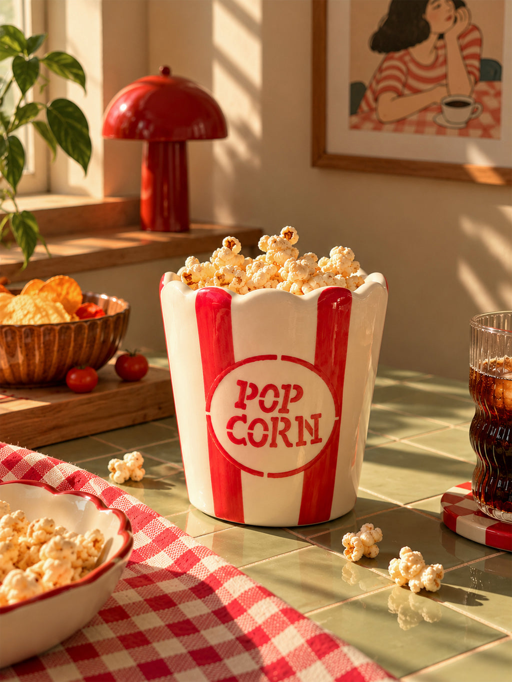 Mittiraa Home Popcorn Ceramic Snack Tub 🍿