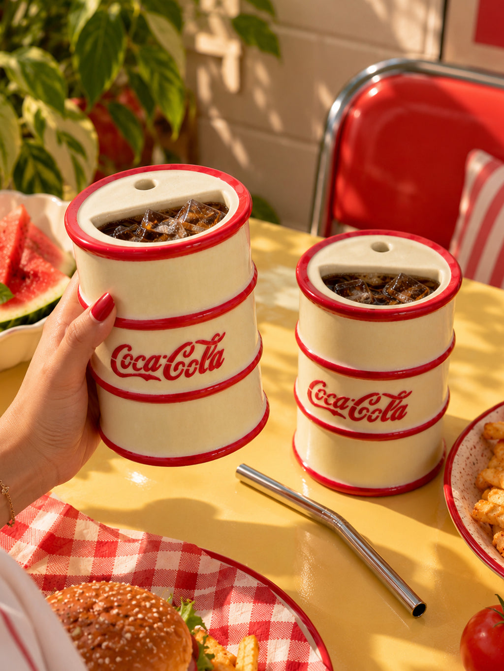 Coca-Cola Drum-Shaped Ceramic Tumbler 🥤❤️