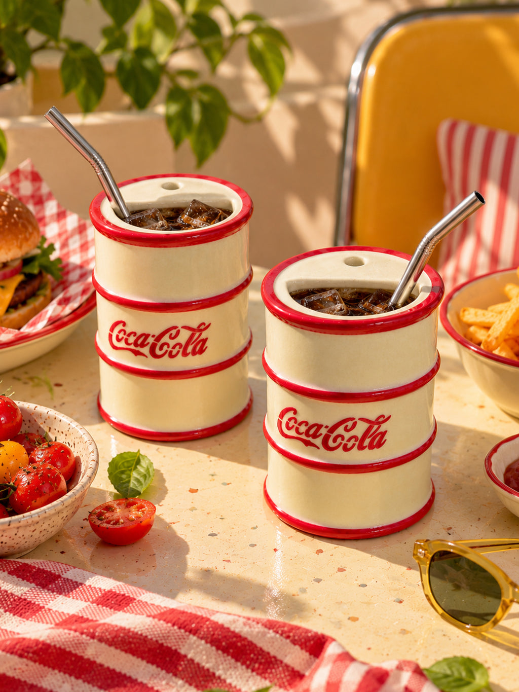 Coca-Cola Drum-Shaped Ceramic Tumbler 🥤❤️
