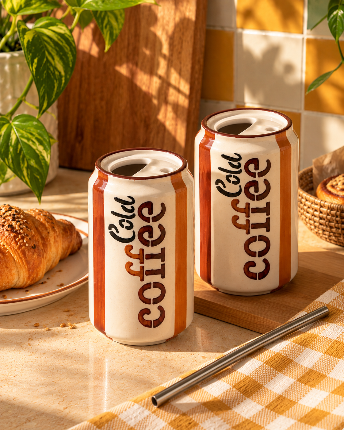 Mittiraa Home Cold Coffee Can Ceramic Tumbler ☕🤎