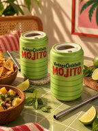 Mittiraa Home Mojito Ceramic Can | Beautiful Can Shaped Sipper + Steel Straw