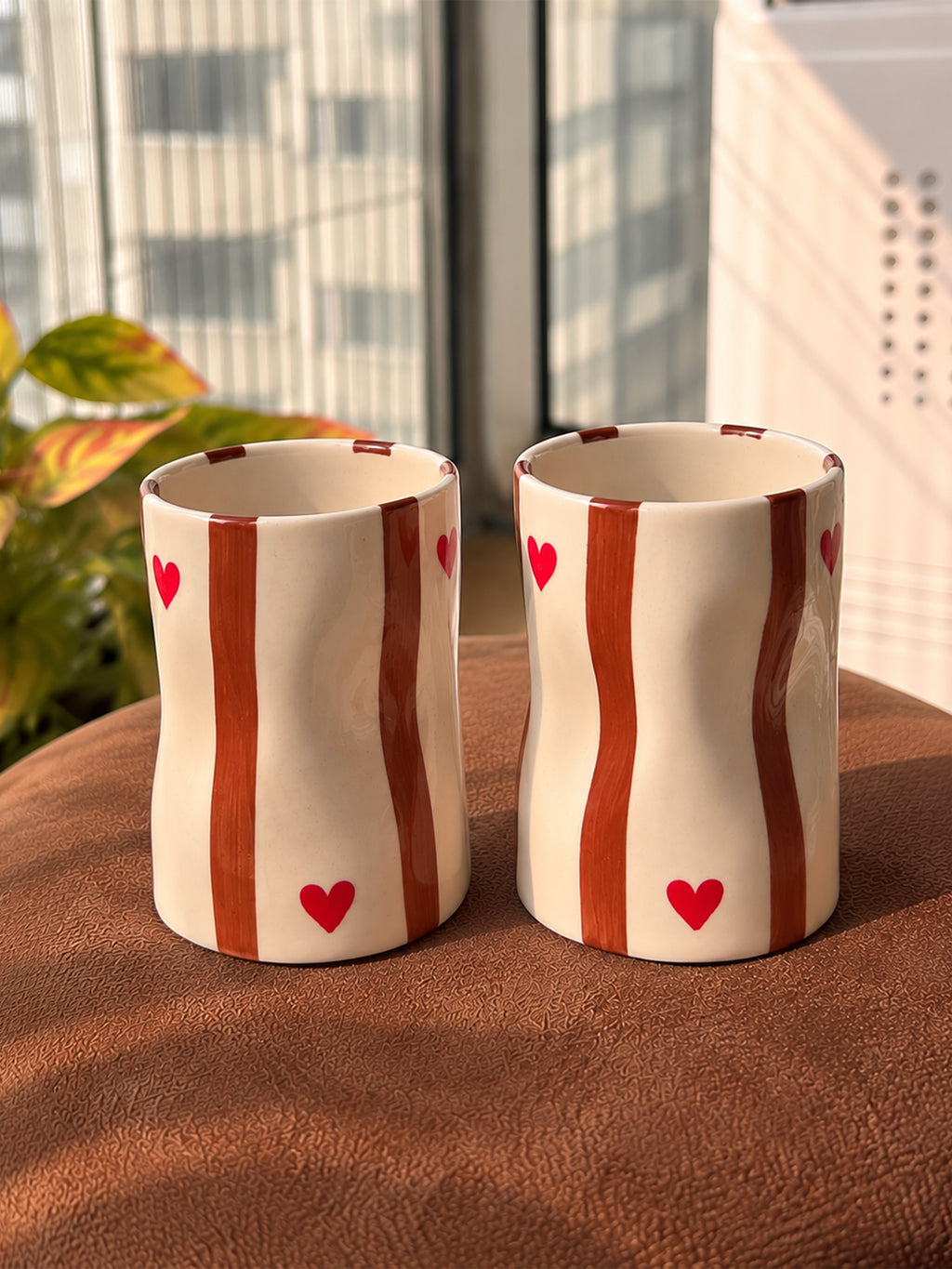 Mittiraa Home Brown Hearts Glass | Unique and Pinteresty Glass