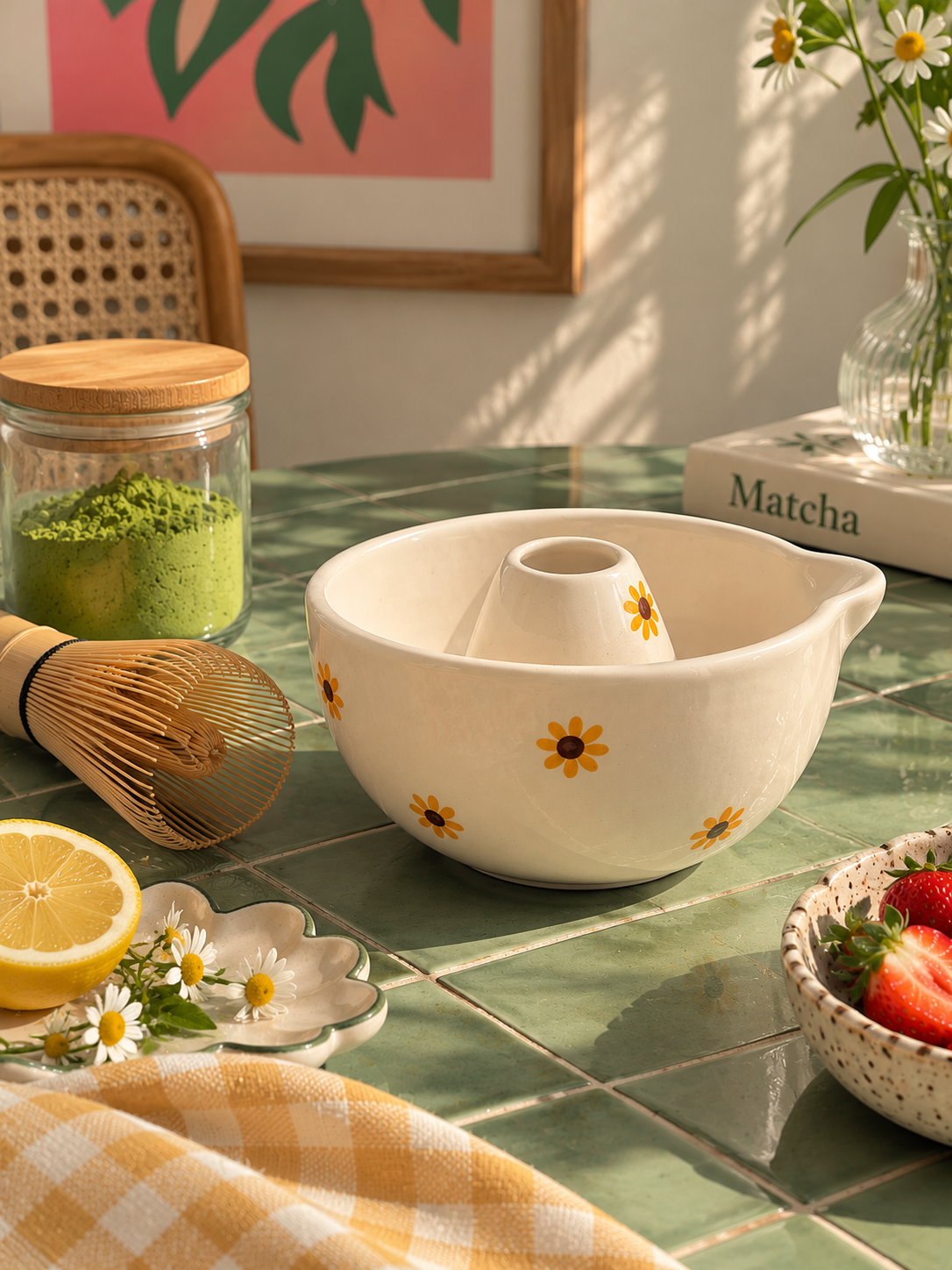 🌼 Bloom Matcha Bowl 🌼 | Cute Bowl with Whisk Holder
