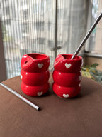 Love Bubble Sipper ❤️ With Steel Straw (Set of 2)