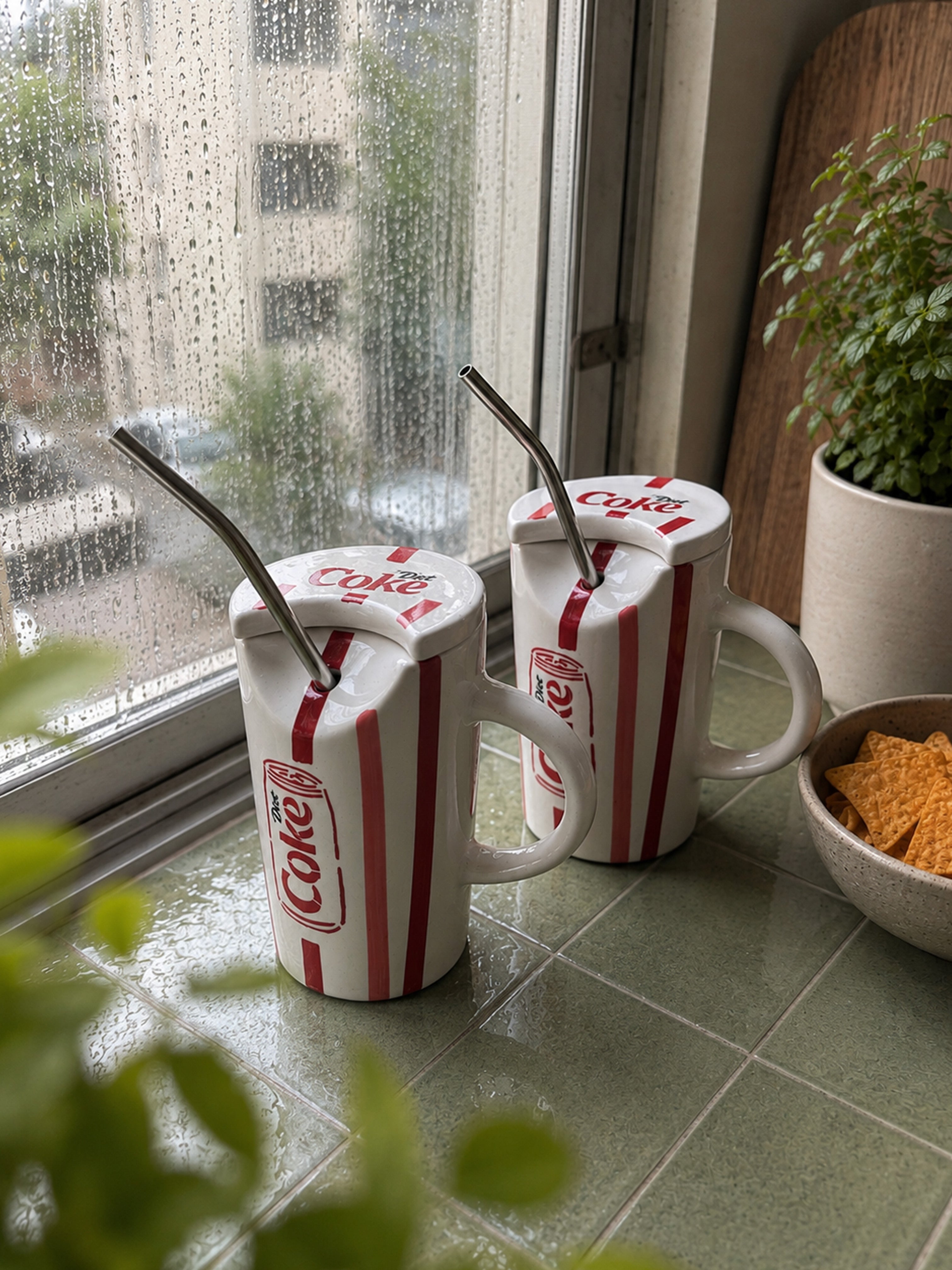 Coke Sipper with Lid & Steel Straw❤️🥤 (Set of 2)