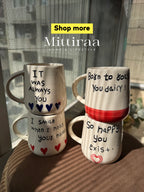 Love Quotes Ceramic Mugs (Set of 4)