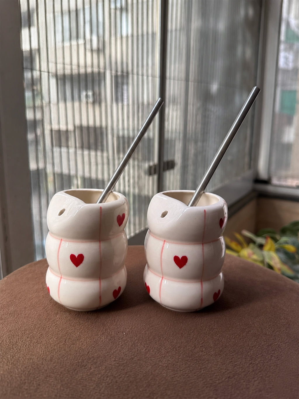 Sweetheart Sipper ❤️ With Steel Straw (Set of 2)