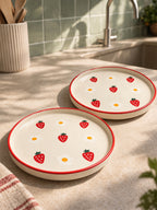 Strawberry Plate | Beautiful Handpainted Strawberries | 8-inch Ceramic Plate