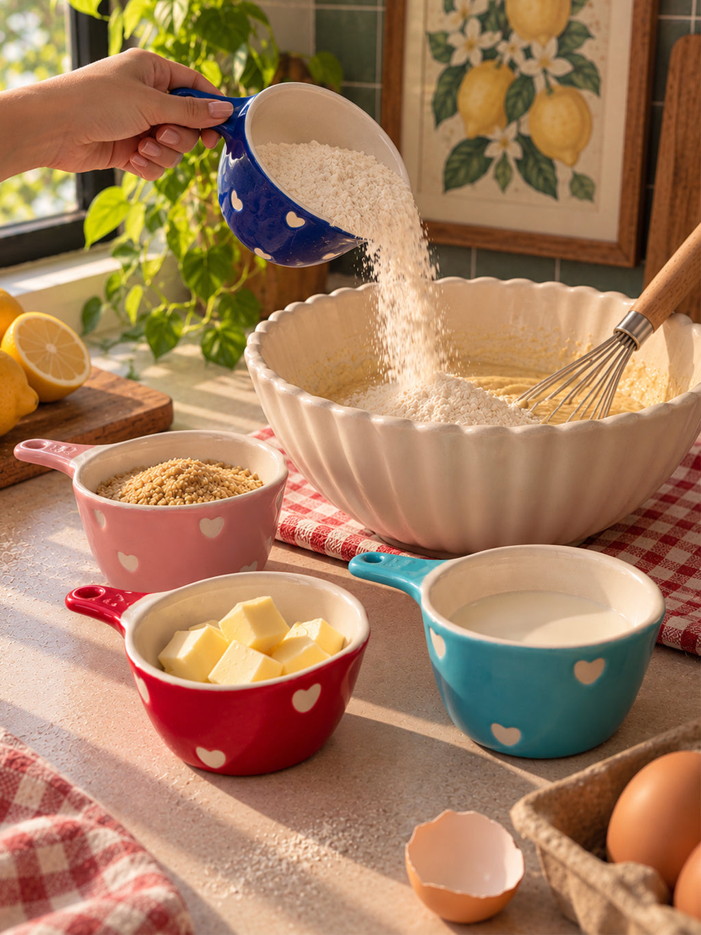 Mittiraa Home Ceramic Measuring Cups Set | Set of 4