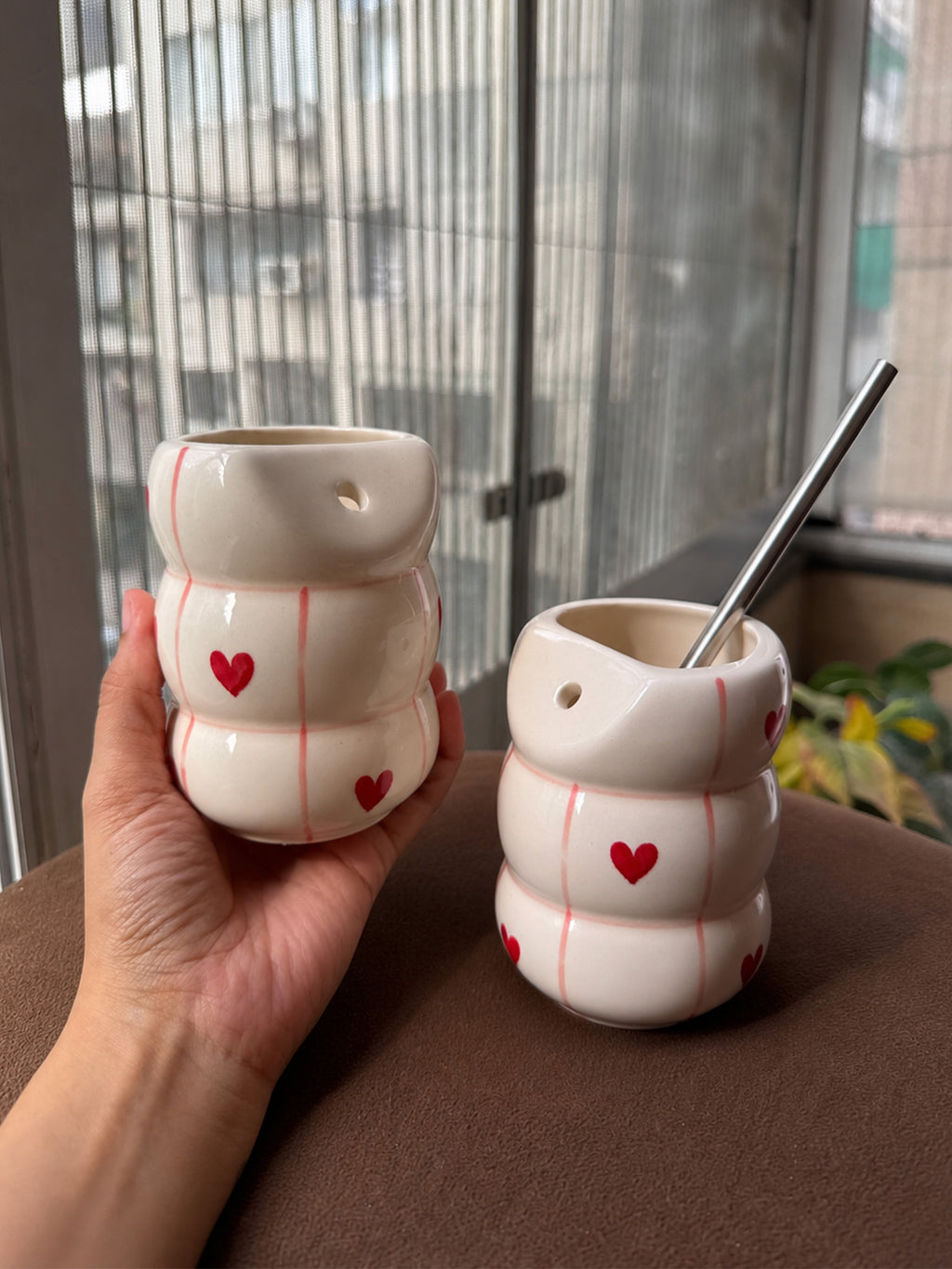 Sweetheart Sipper ❤️ With Steel Straw (Set of 2)