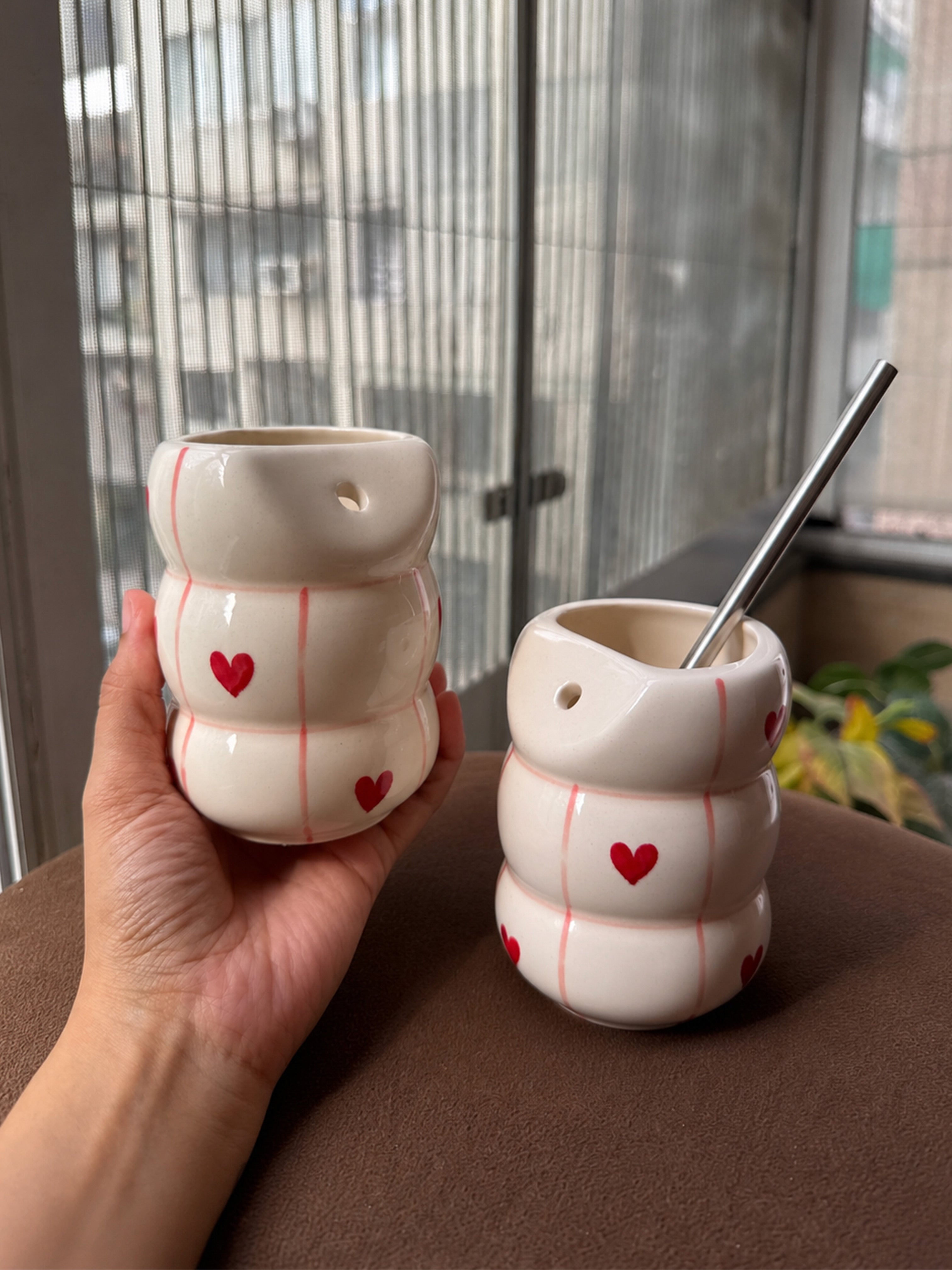 Sweetheart Sipper ❤️ With Steel Straw (Set of 2)