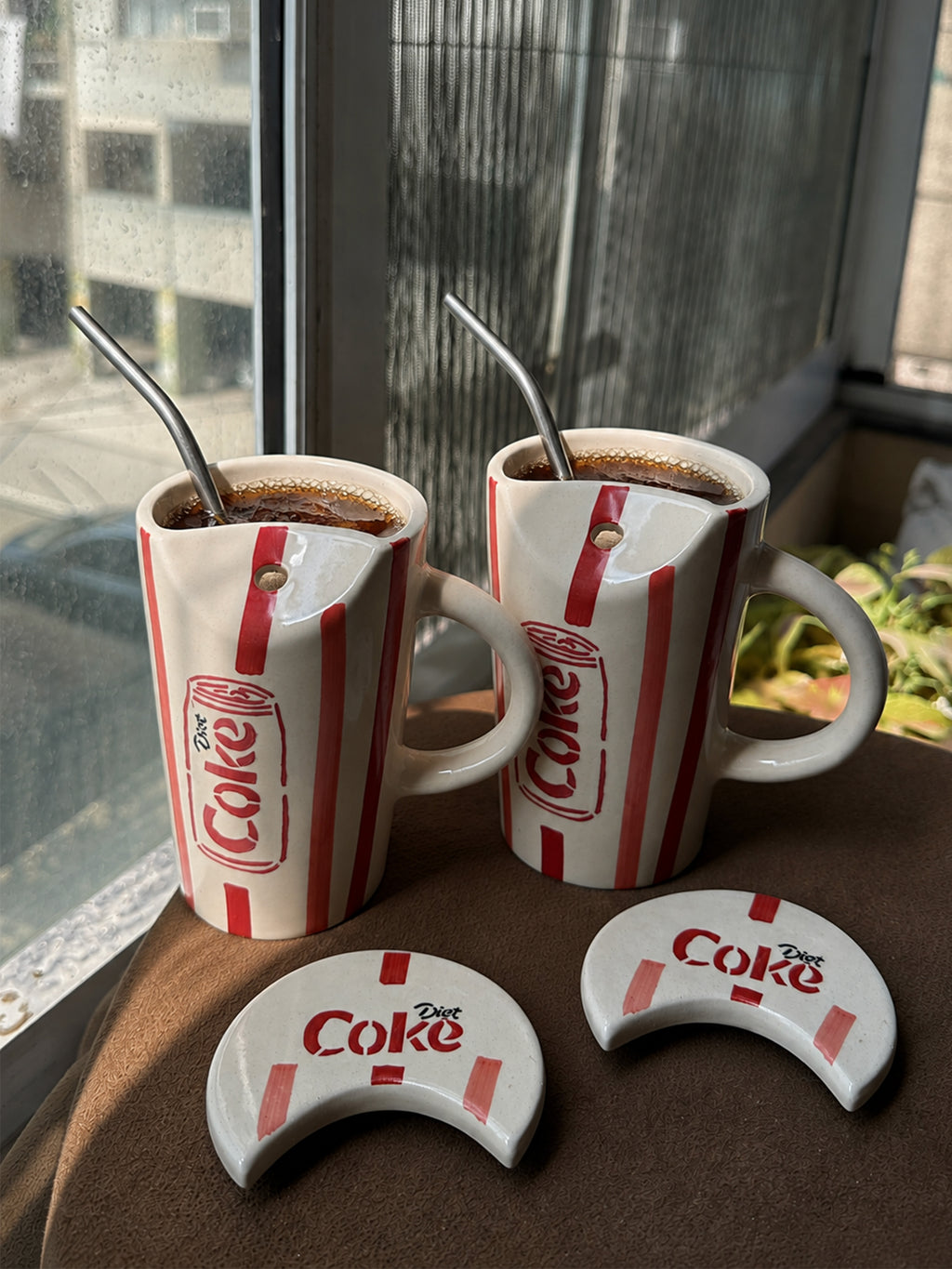 Coke Sipper with Lid & Steel Straw❤️🥤 (Set of 2)