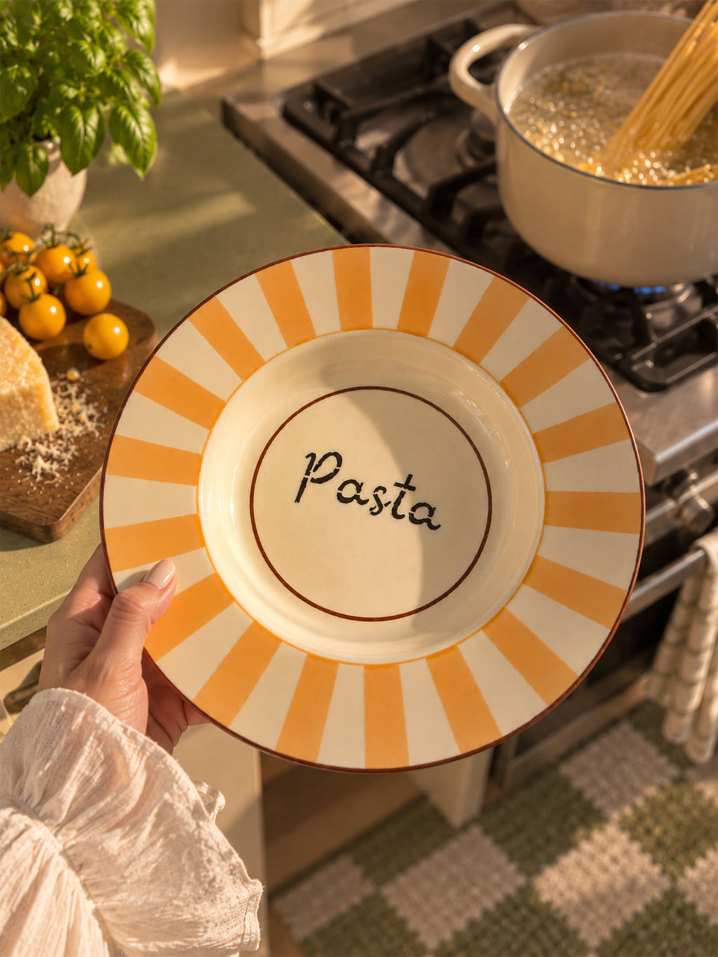 Mittiraa Home Sunset Stripe Pasta Plate | 10 inch | Beautiful Plate