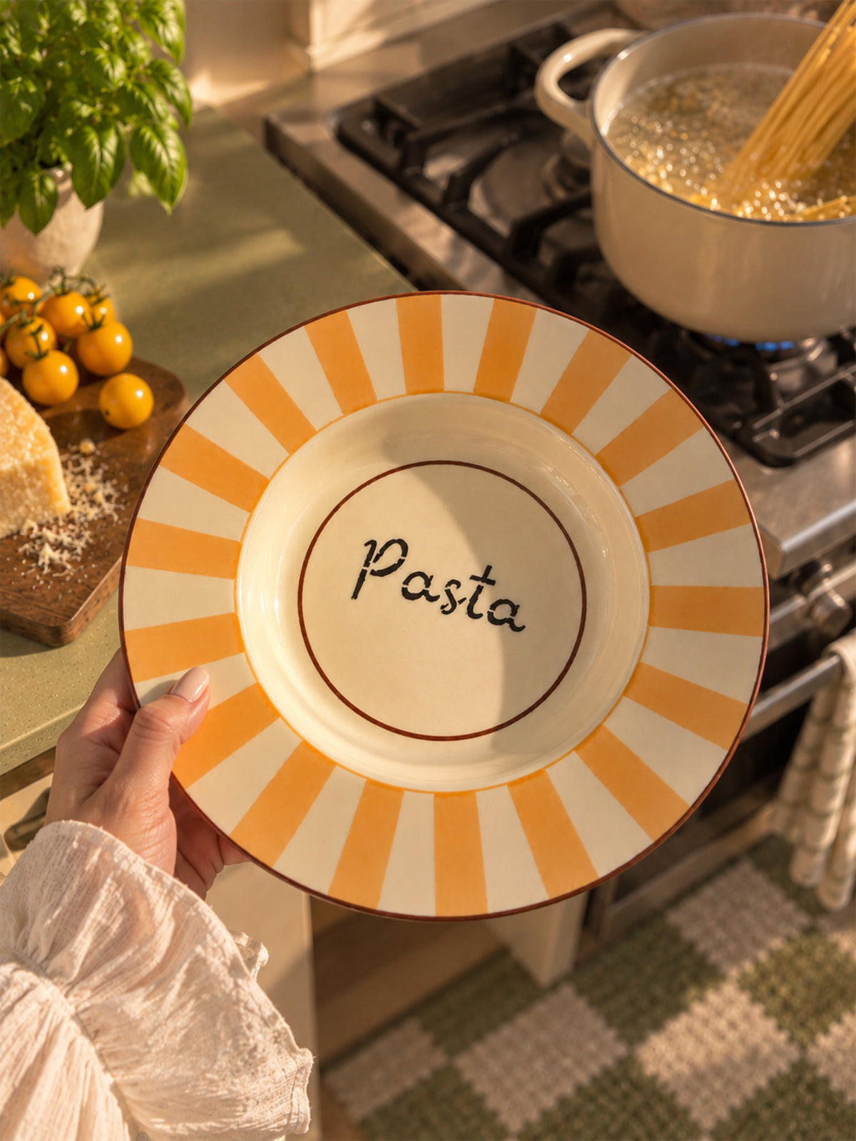 Mittiraa Home Sunset Stripe Pasta Plate | 10 inch | Beautiful Plate