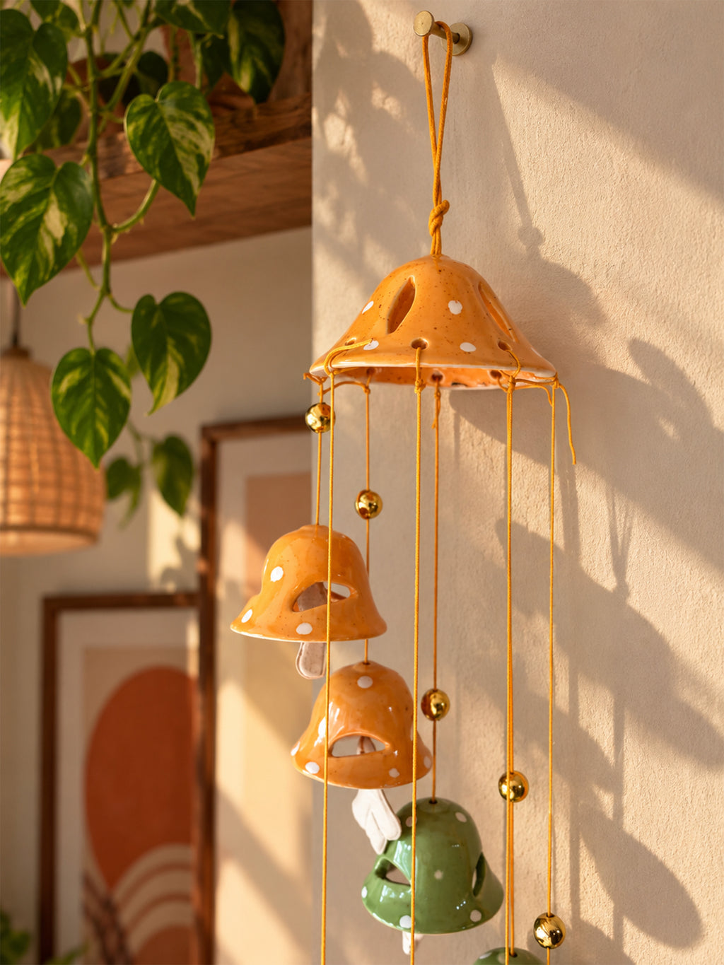 Mittiraa Home Colourful Ceramic Wind Chime