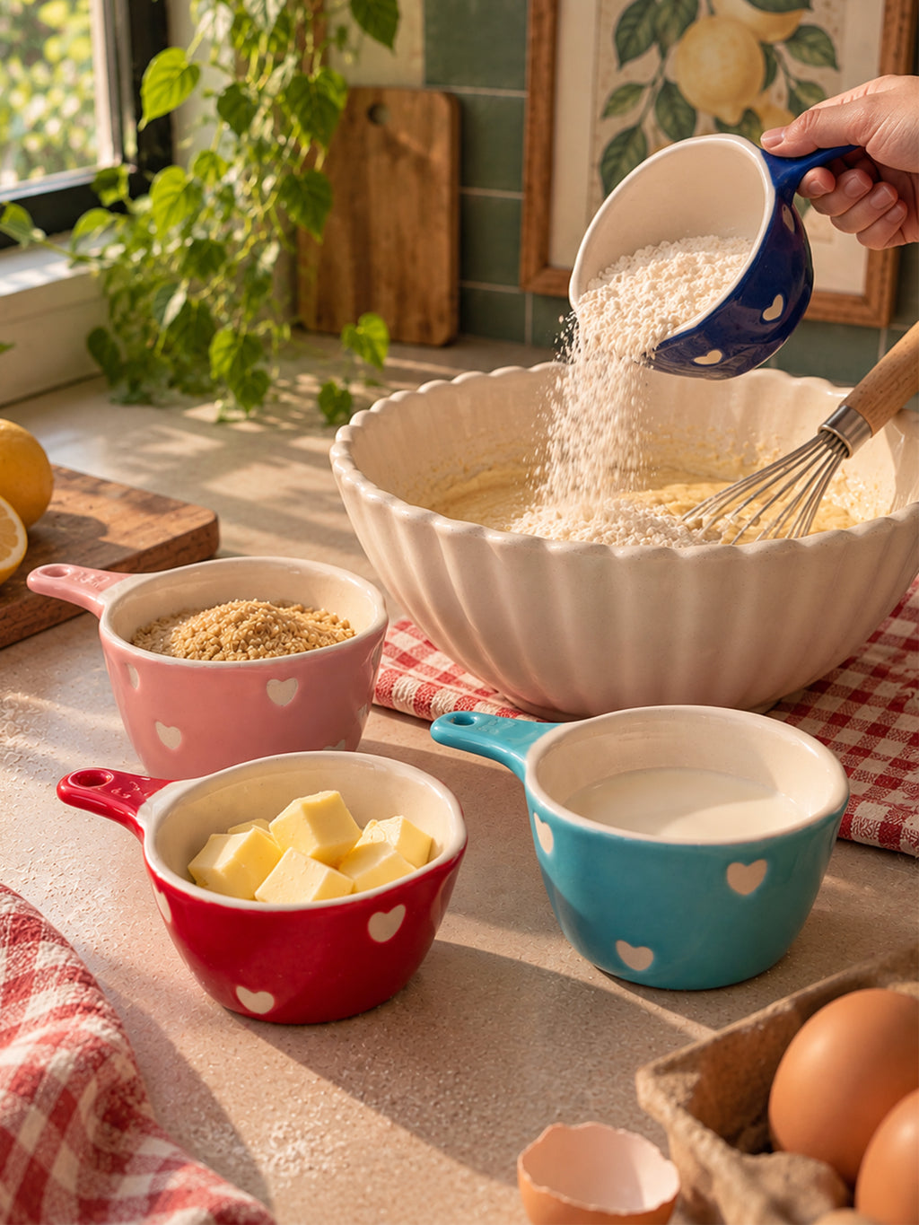 Mittiraa Home Ceramic Measuring Cups Set | Set of 4