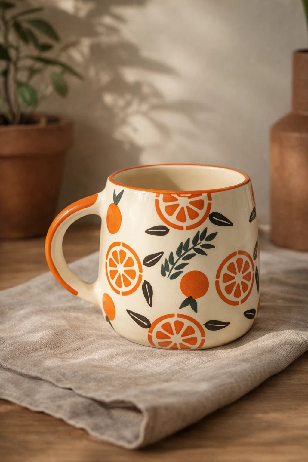 Oranges Leaves Mug