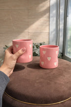 Pink Hearts Glass | Pack of 2
