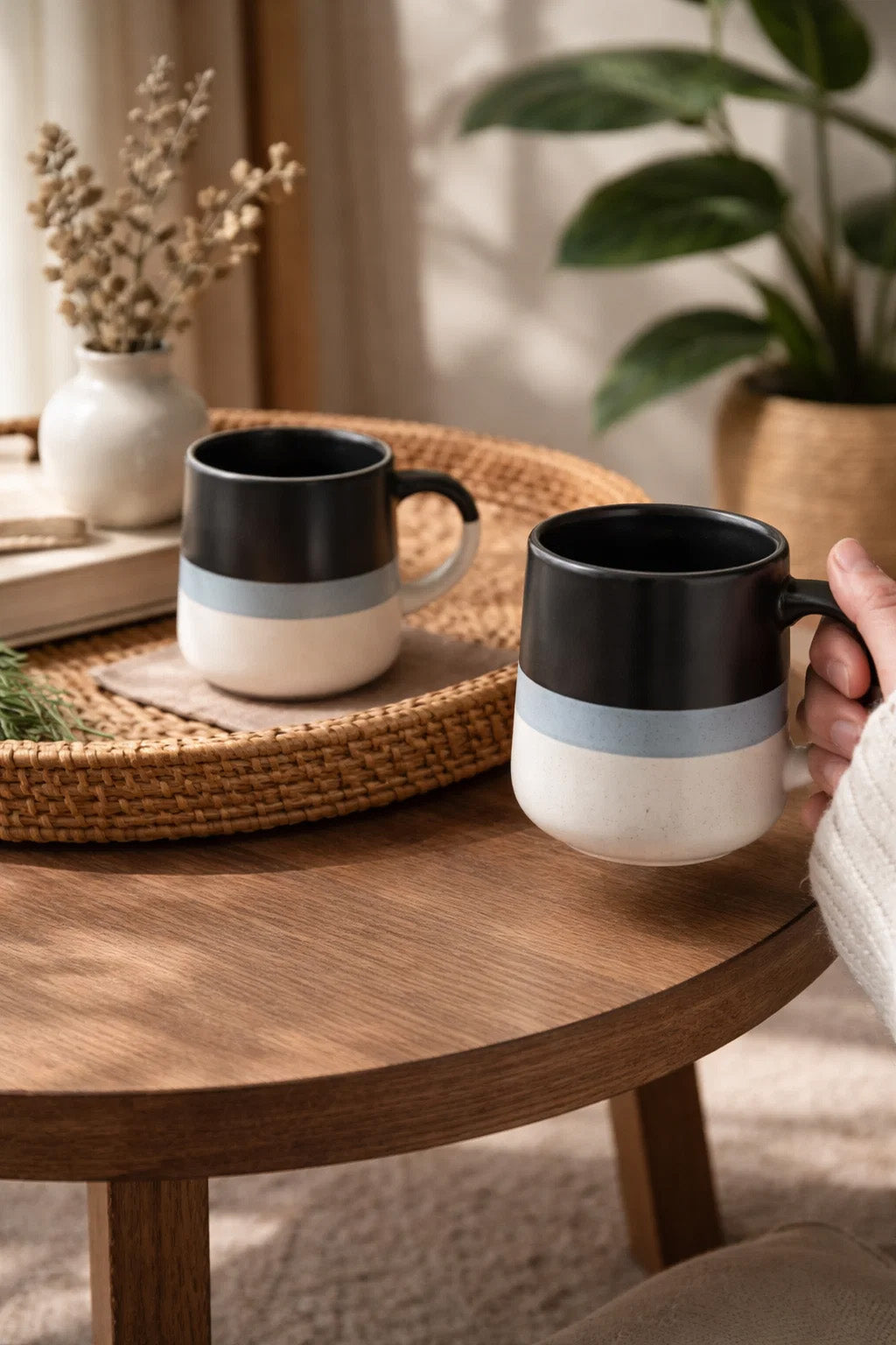 Black Stripes Ceramic Mug | Modern Mug
