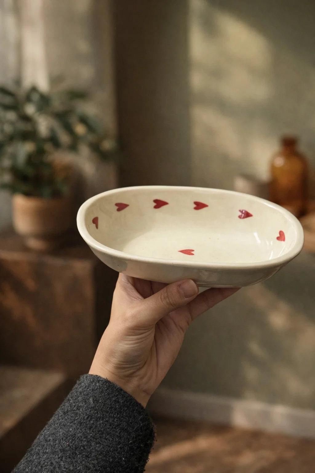 Hearts Oval Bowl