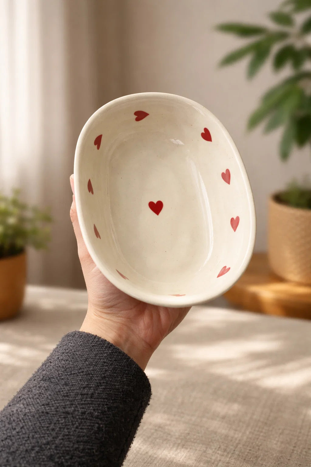 Hearts Oval Bowl