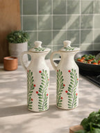 Leaves Oil Dispenser | 300 ml | Beautiful Ceramics Oil Dispenser