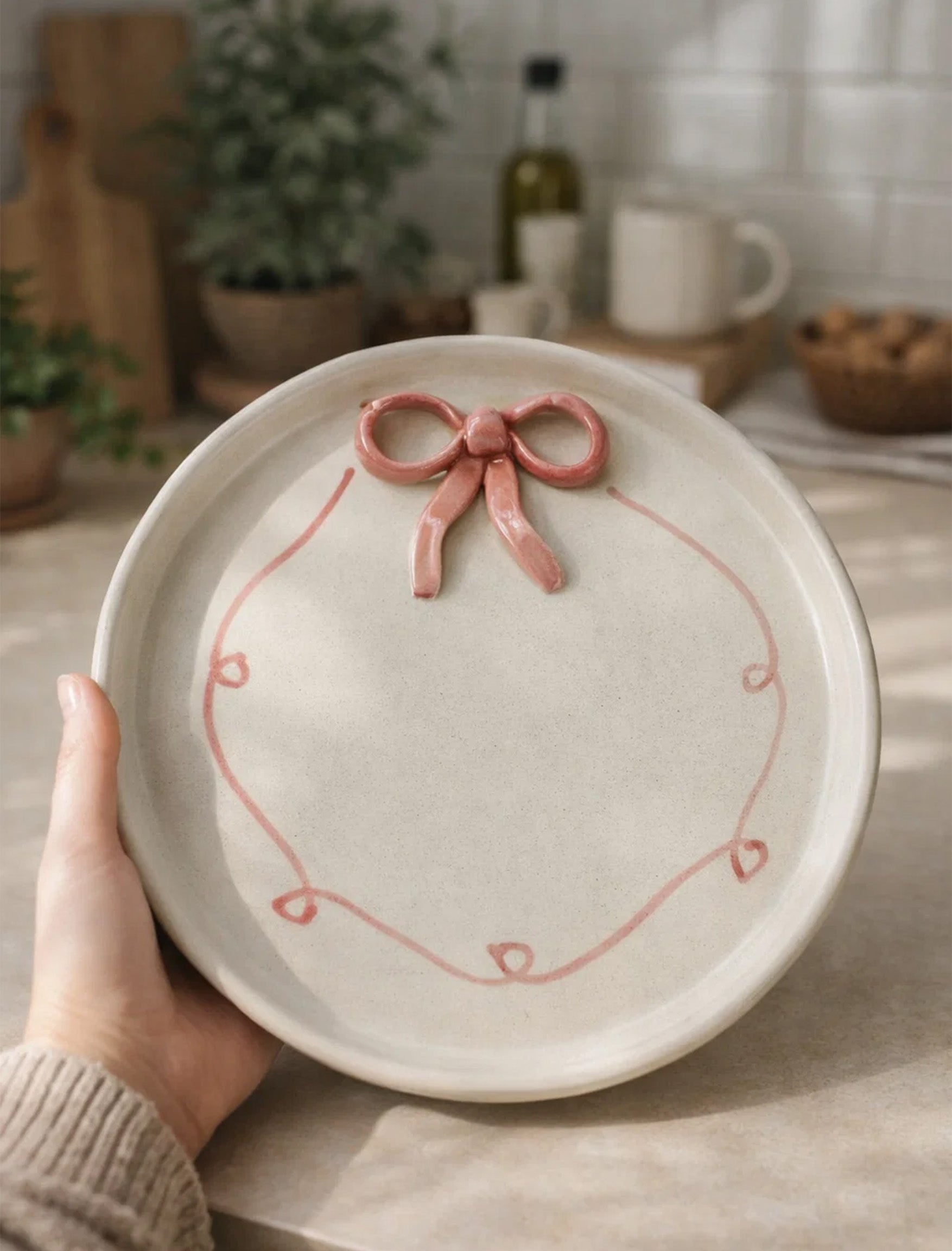 🎀 Bow Ceramic Plate | 8-inch Ceramic Plate