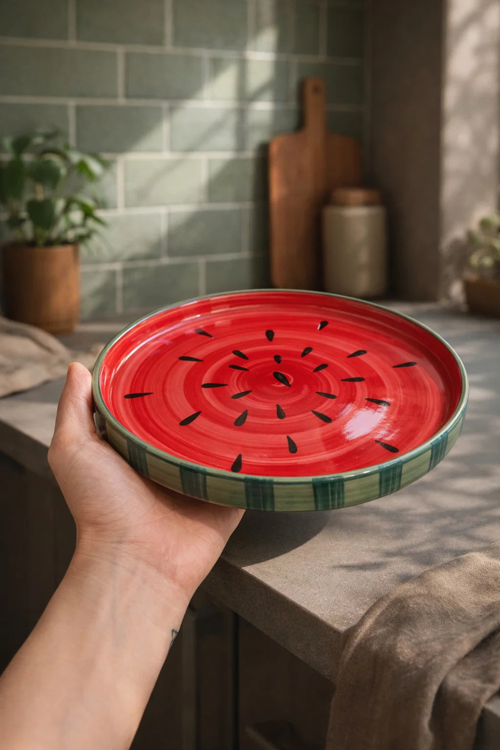 Watermelon Plate | Beautiful Big Serving Plate | 8 inch