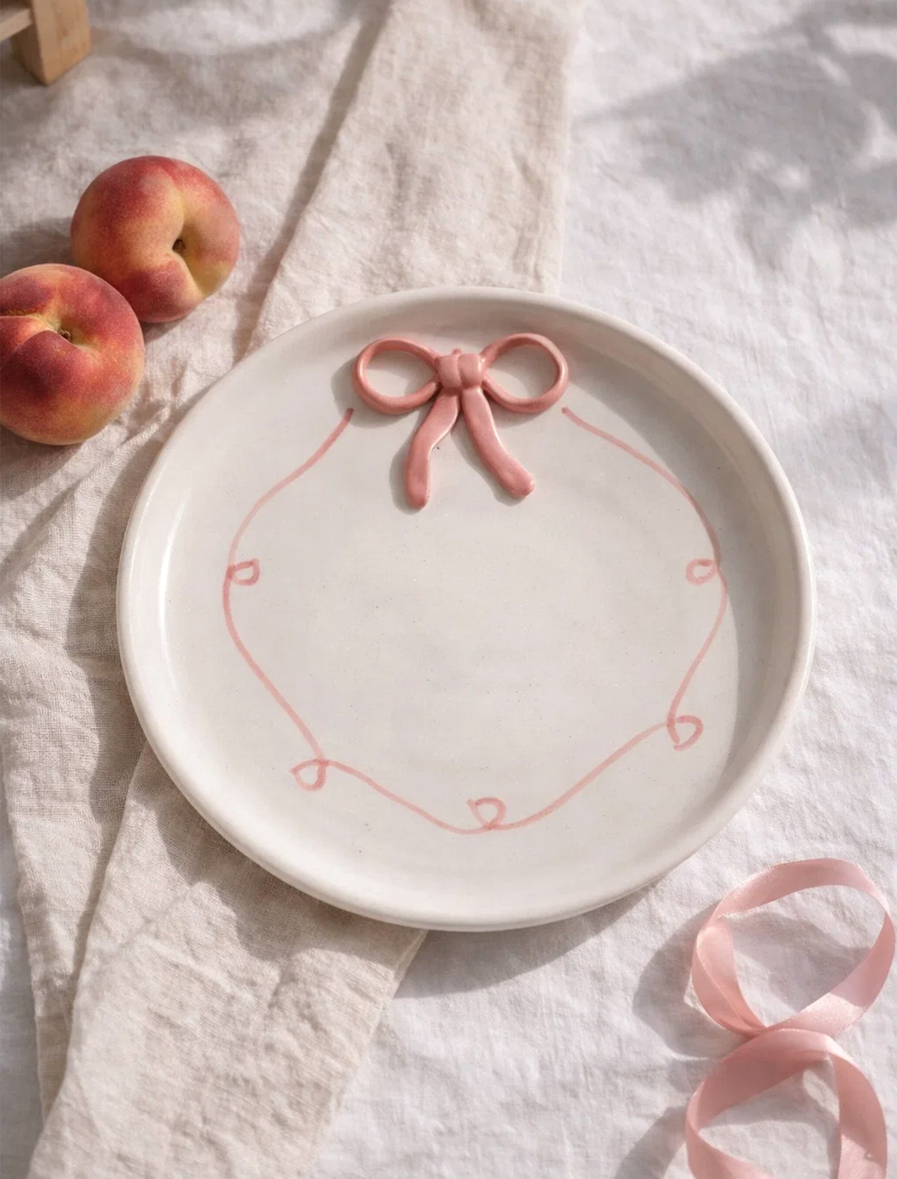 🎀 Bow Ceramic Plate | 8-inch Ceramic Plate